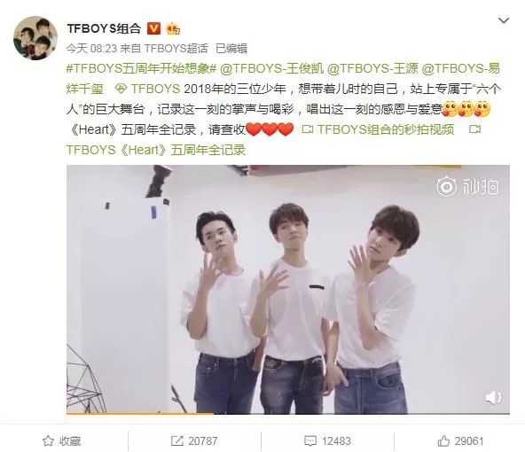 Heart钢琴谱-TFBOYS-年度十大金曲榜TFBOYS占4首，五周年Heart献上初心6