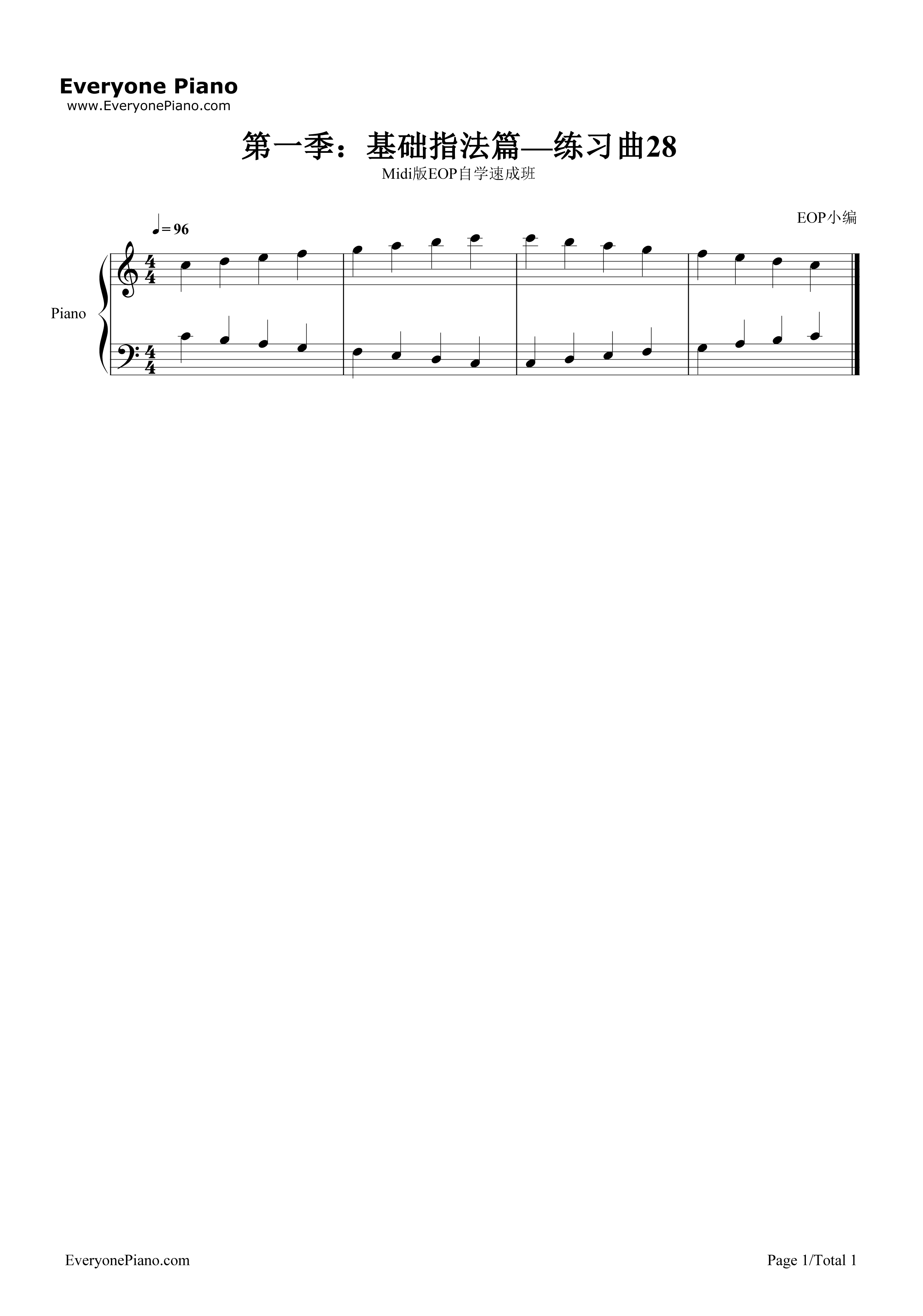 练习曲28钢琴谱-EOP团队1