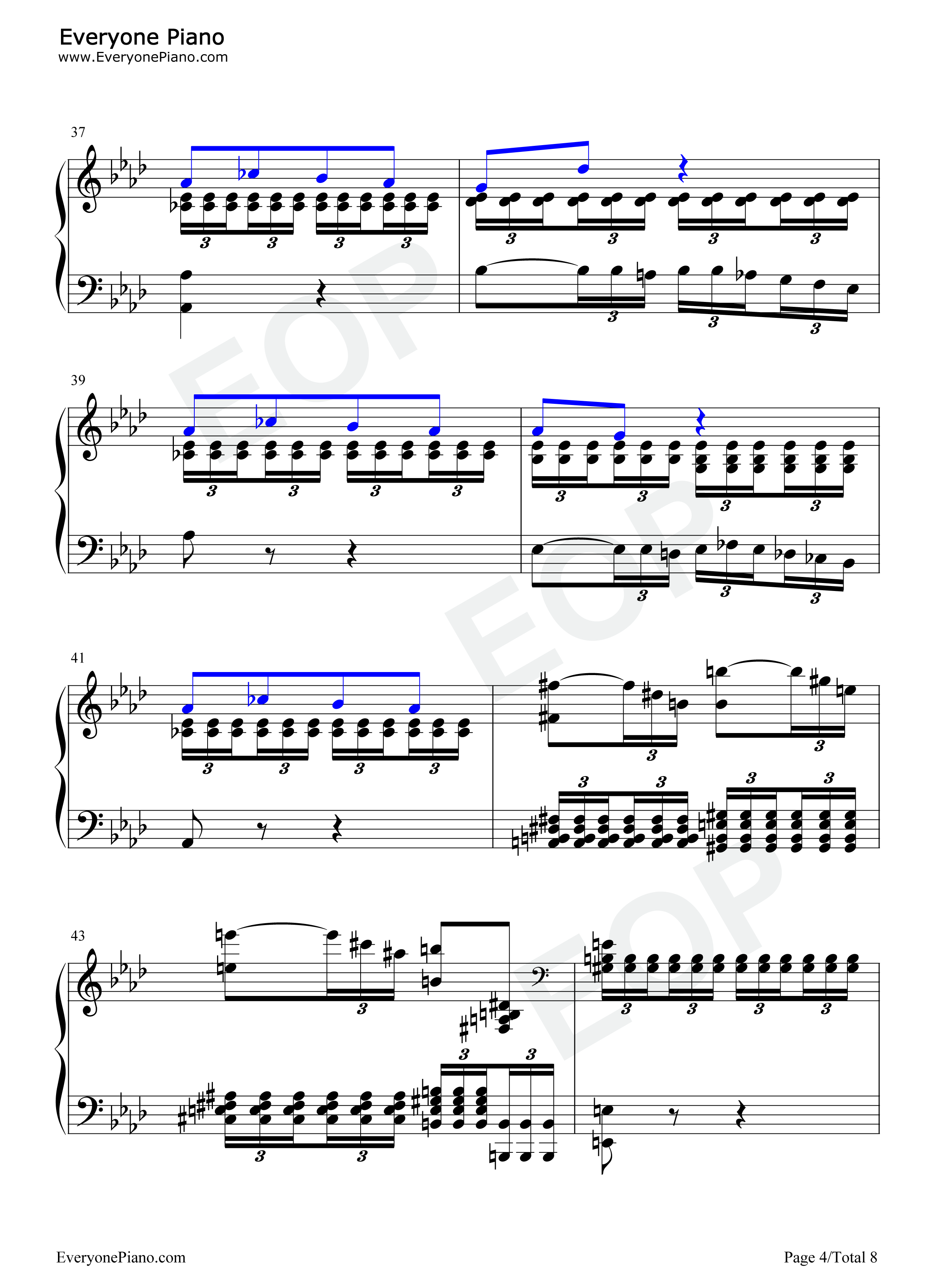 悲怆奏鸣曲第二乐章钢琴谱-贝多芬4