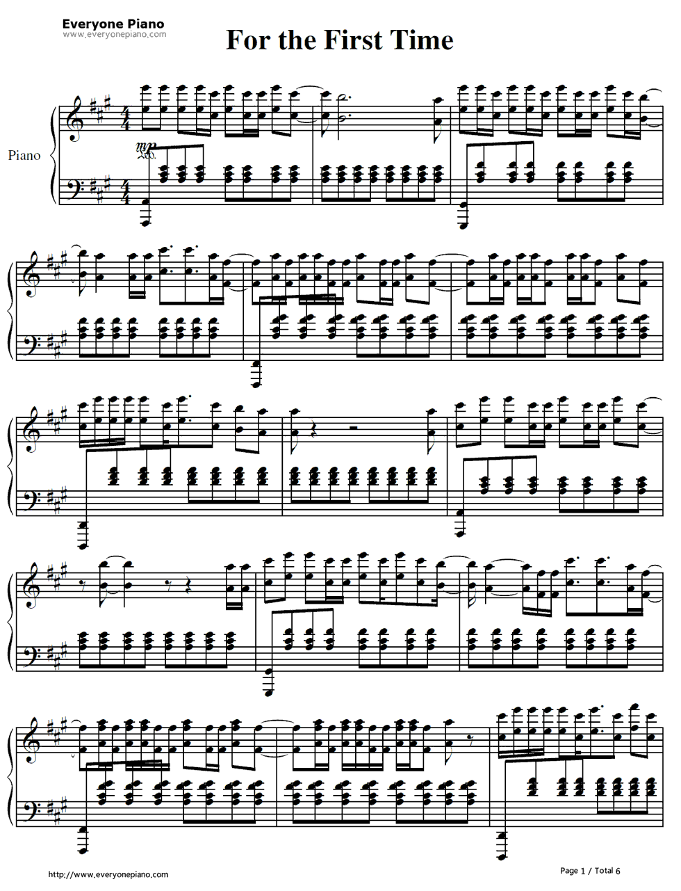 For the First Time钢琴谱-The Script1