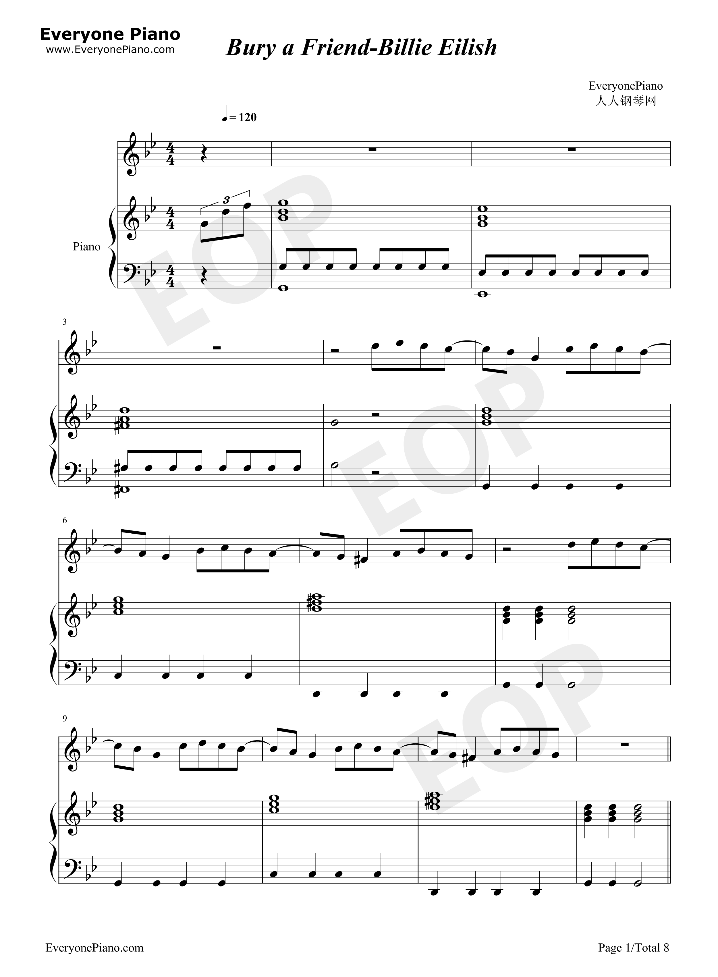 Bury a Friend钢琴谱-Billie Eilish1