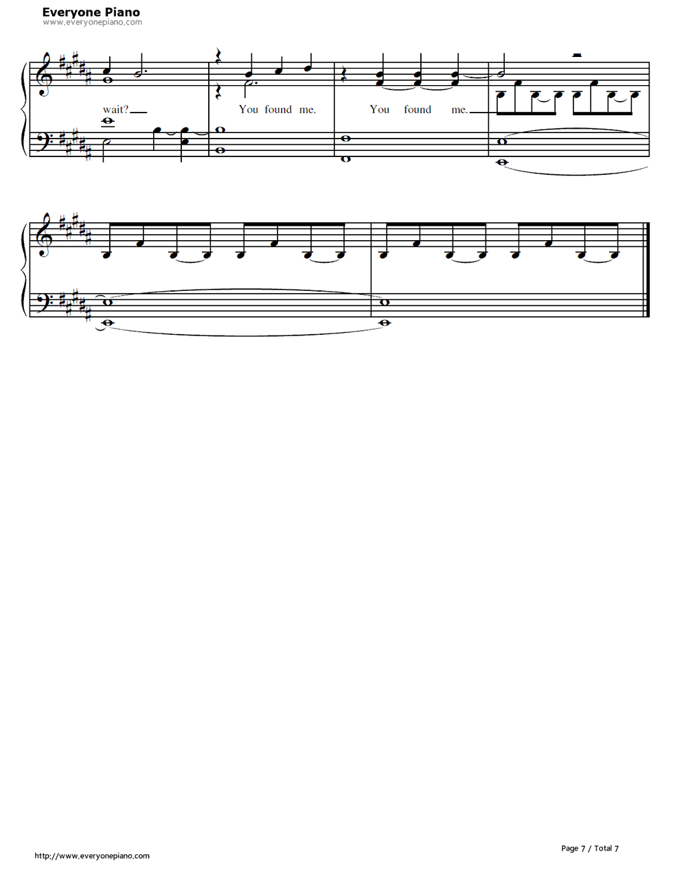 You Found Me钢琴谱-The Fray7