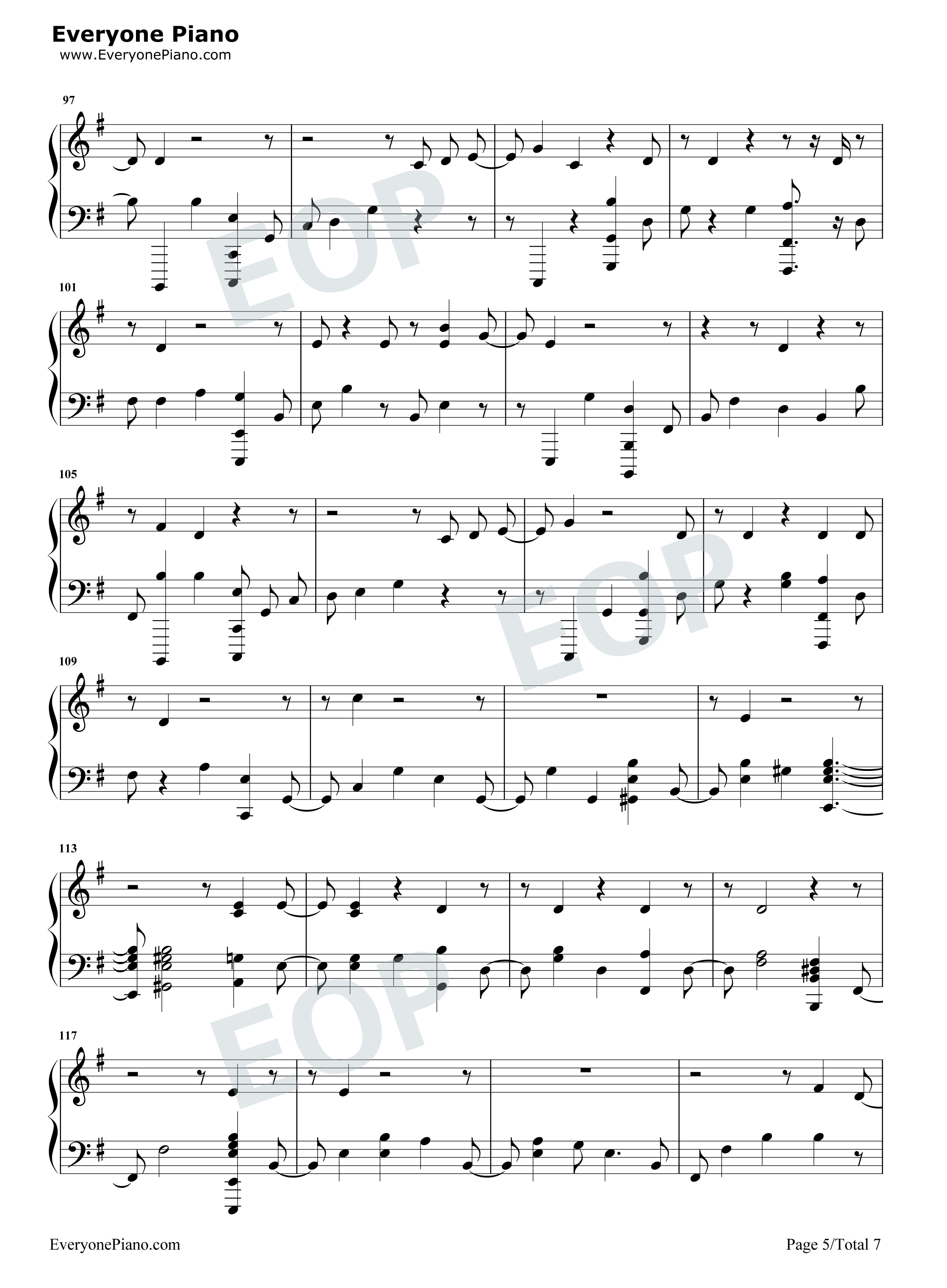 No Peace钢琴谱-Sam Smith YEBBA5