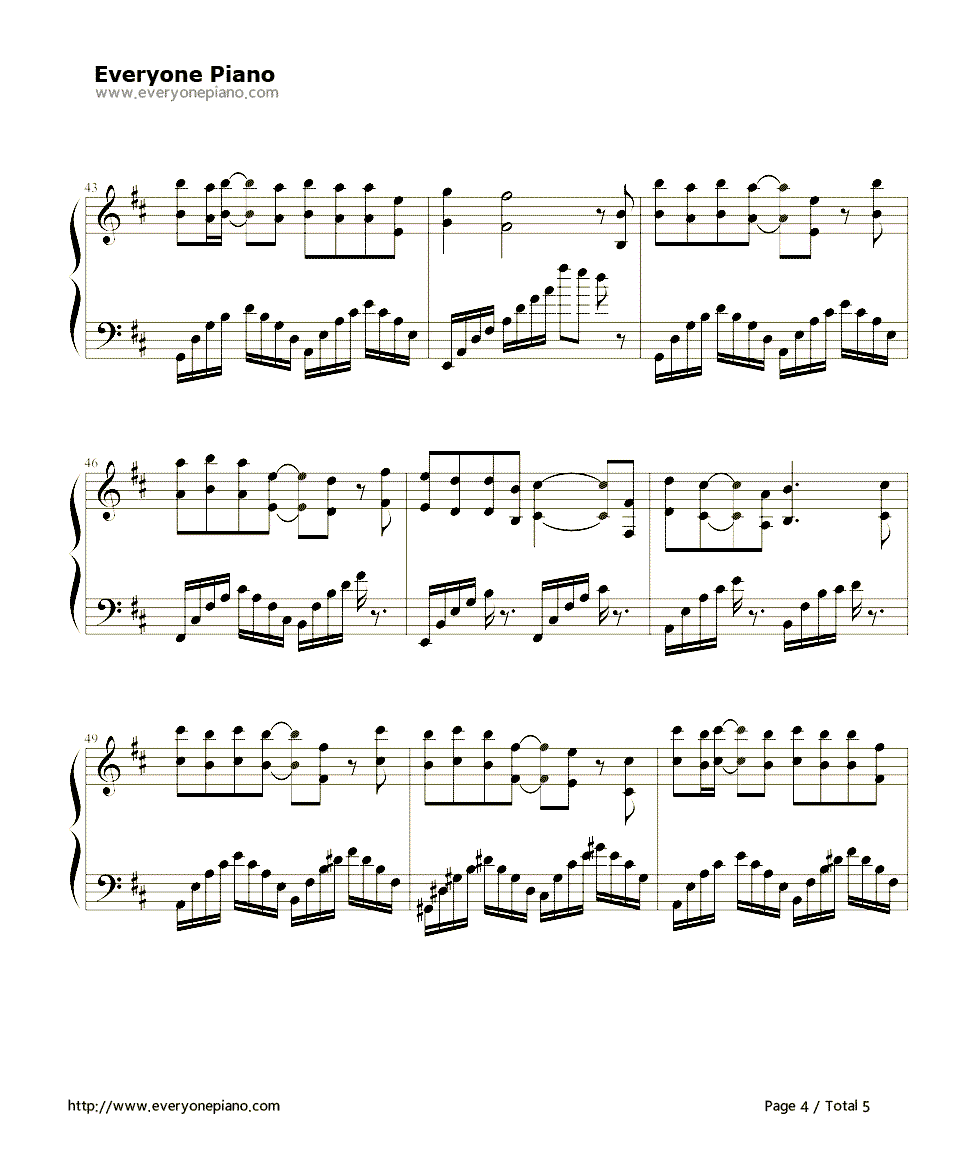 爱我钢琴谱-袁姗姗4