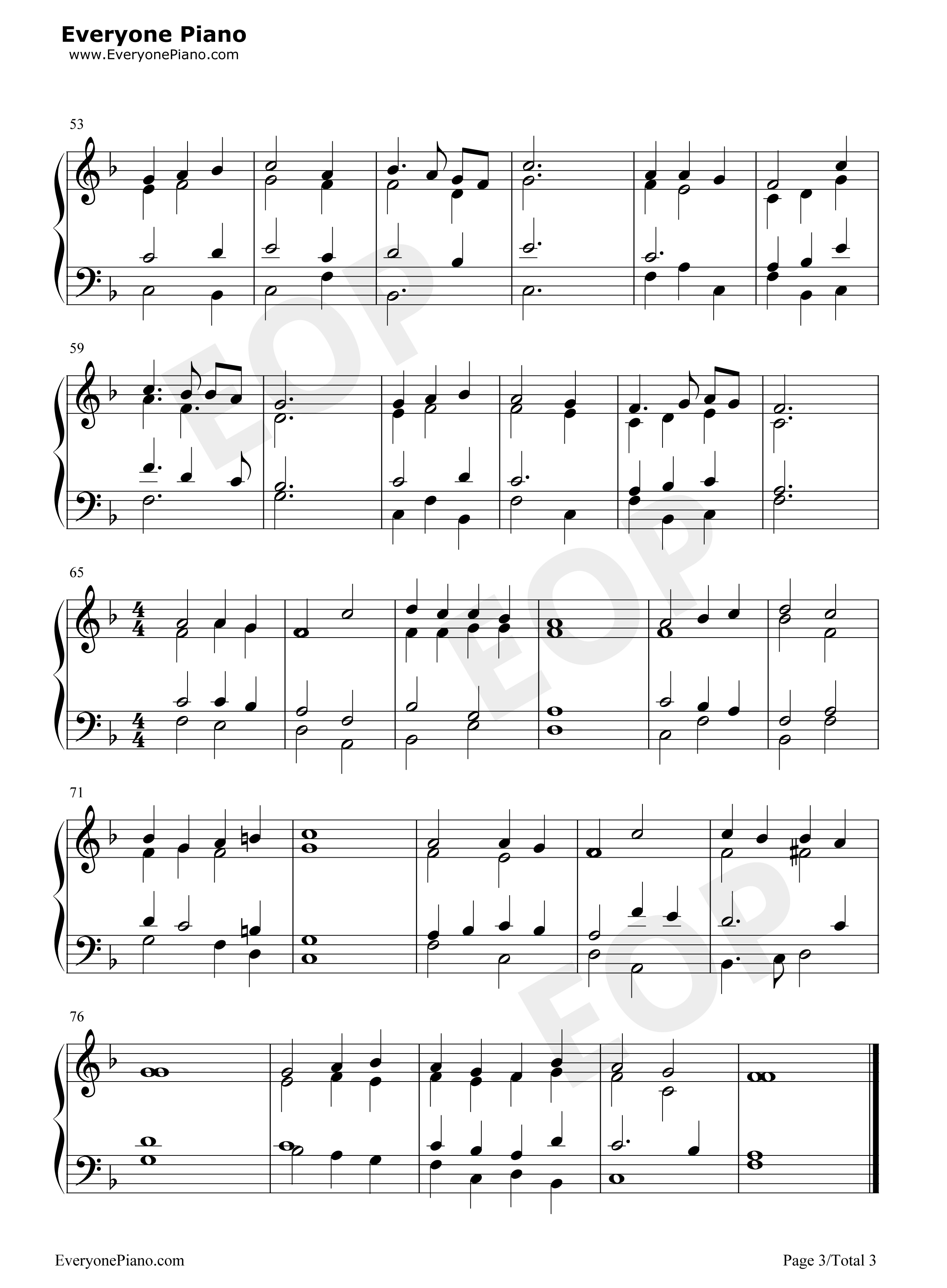 Abide with Me钢琴谱-William Henry Monk3