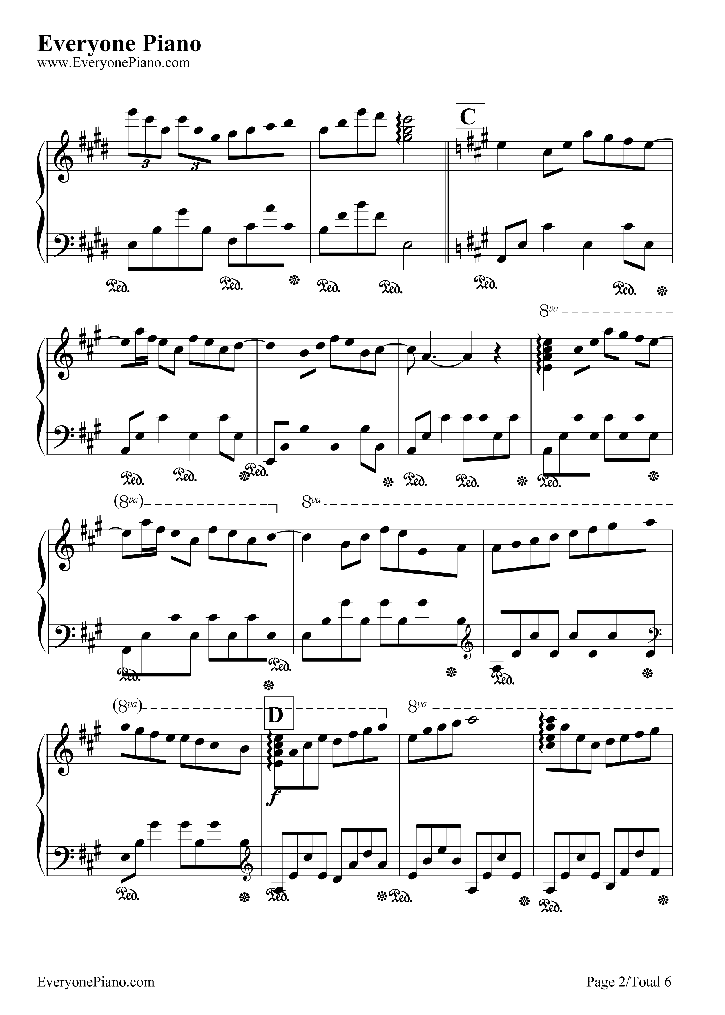 瓦妮莎的微笑钢琴谱-理查德.克莱德曼  Richard Clayderman2