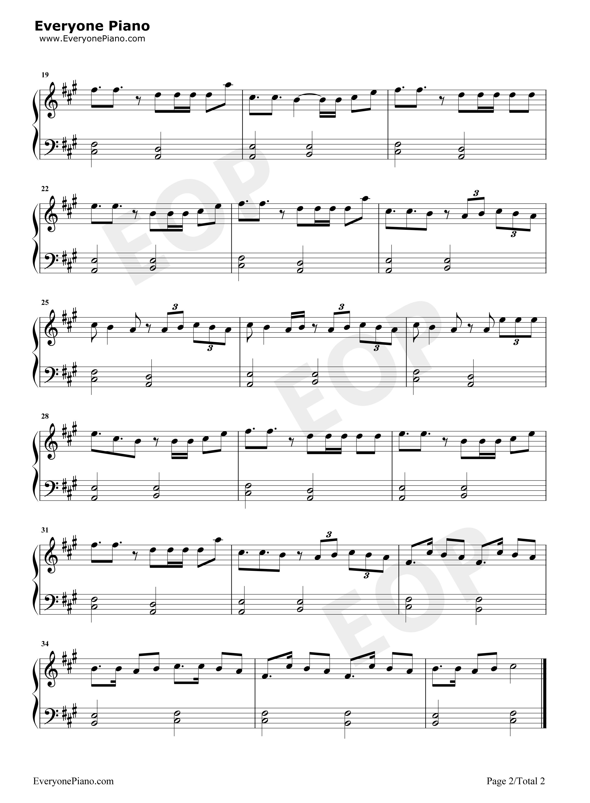 La Cintura钢琴谱-Alvaro Soler2