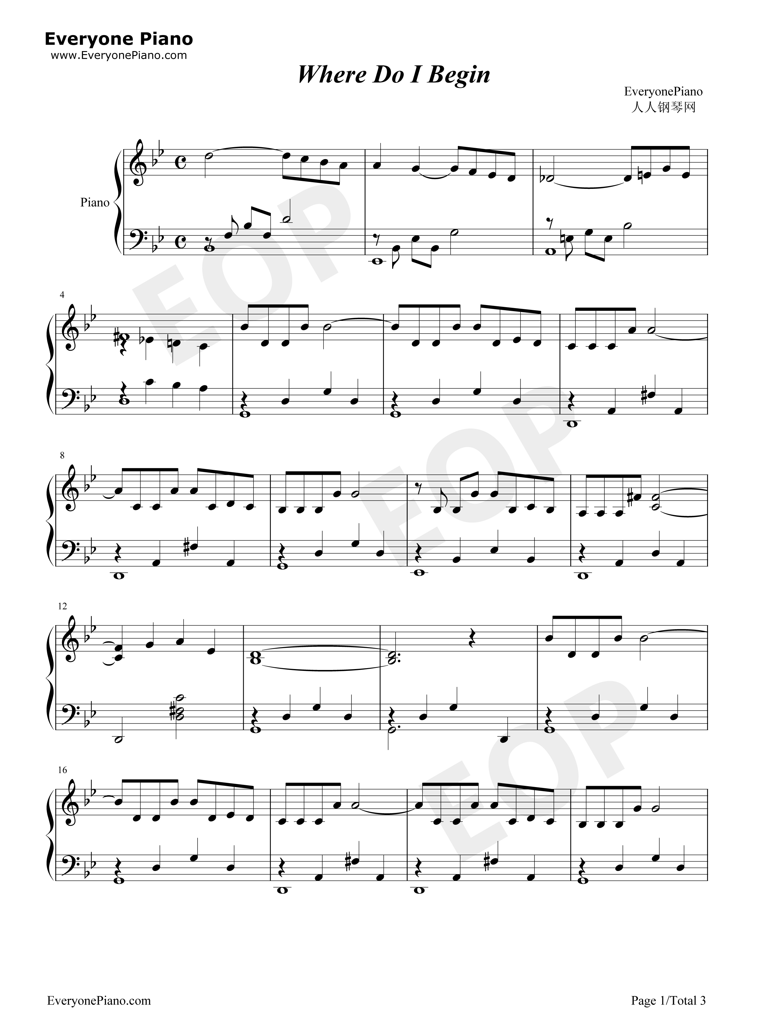 Where Do I Begin钢琴谱-Andy Williams1