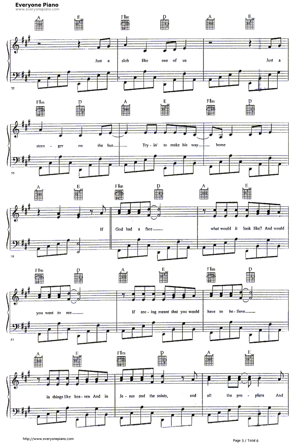 One of Us钢琴谱-Joan Osborne3