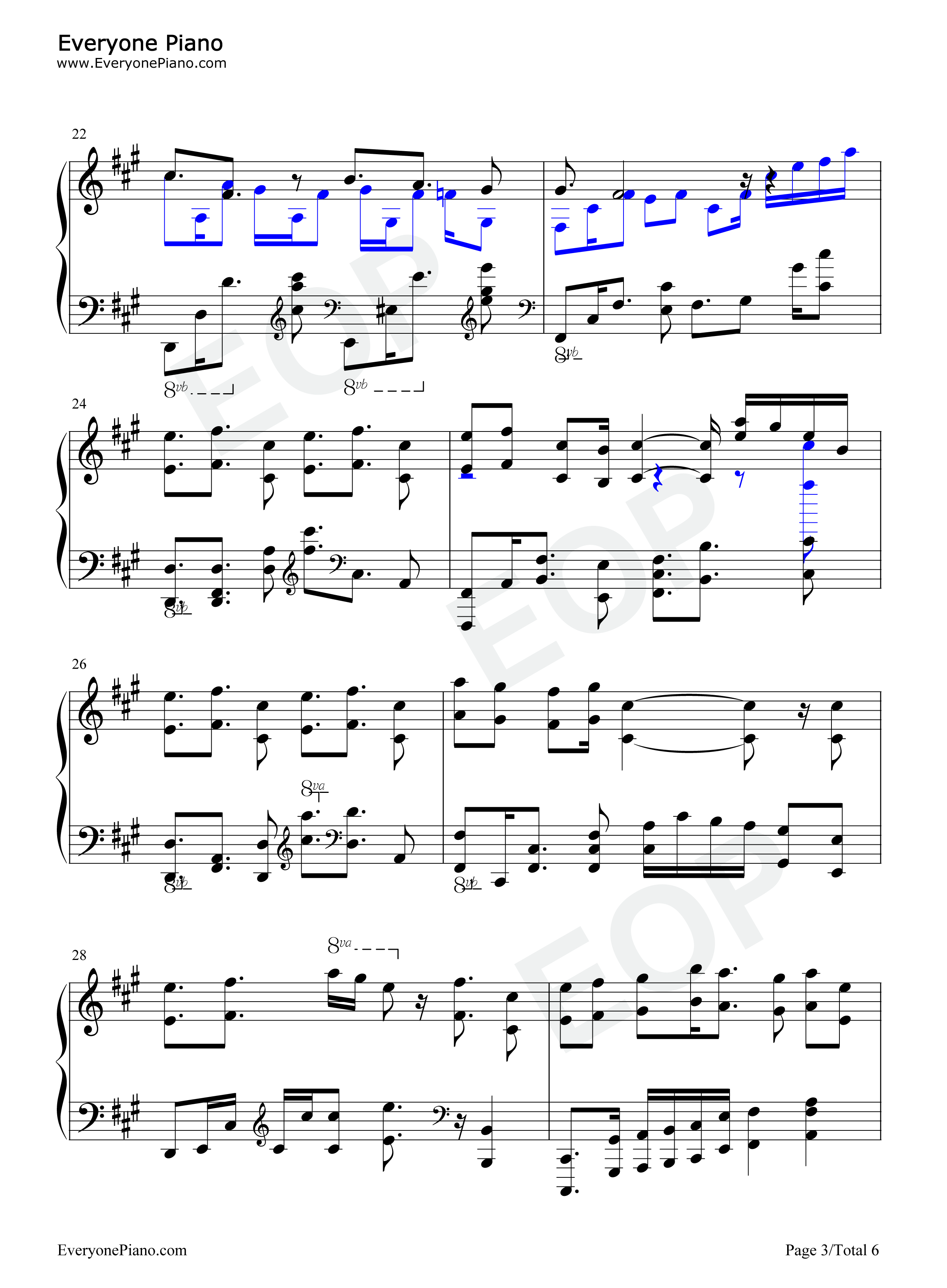 楽园の扉钢琴谱-青叶林檎3