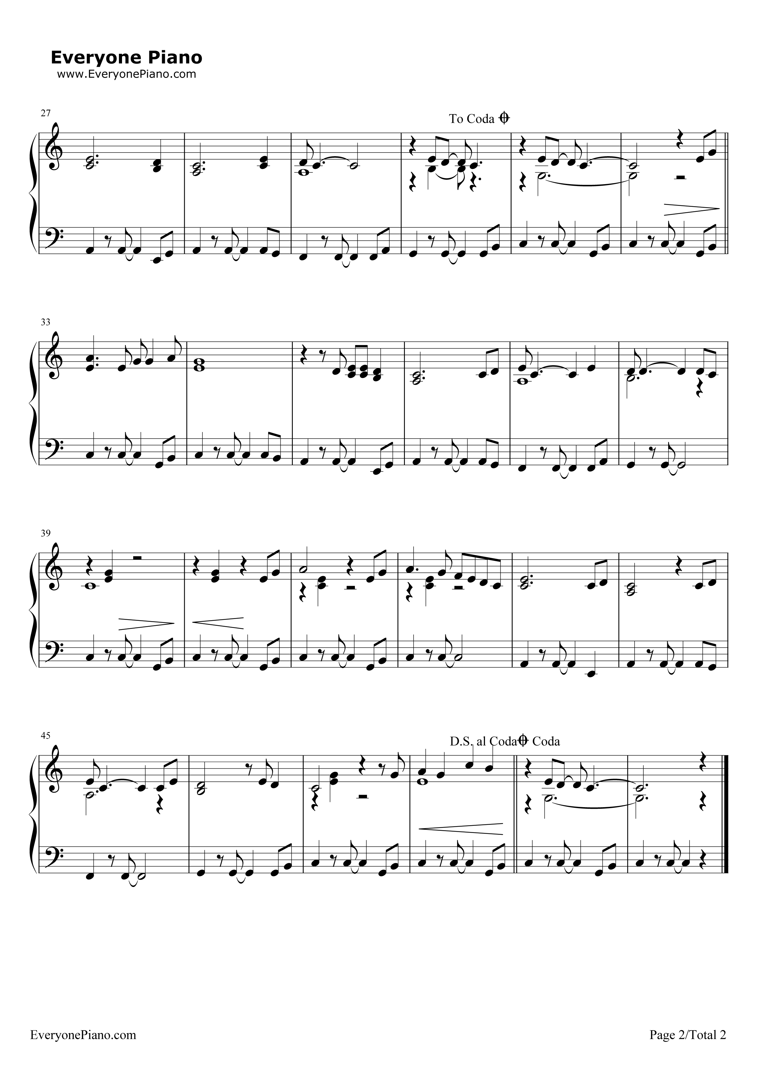 Stand by Me钢琴谱-Ben E. King2