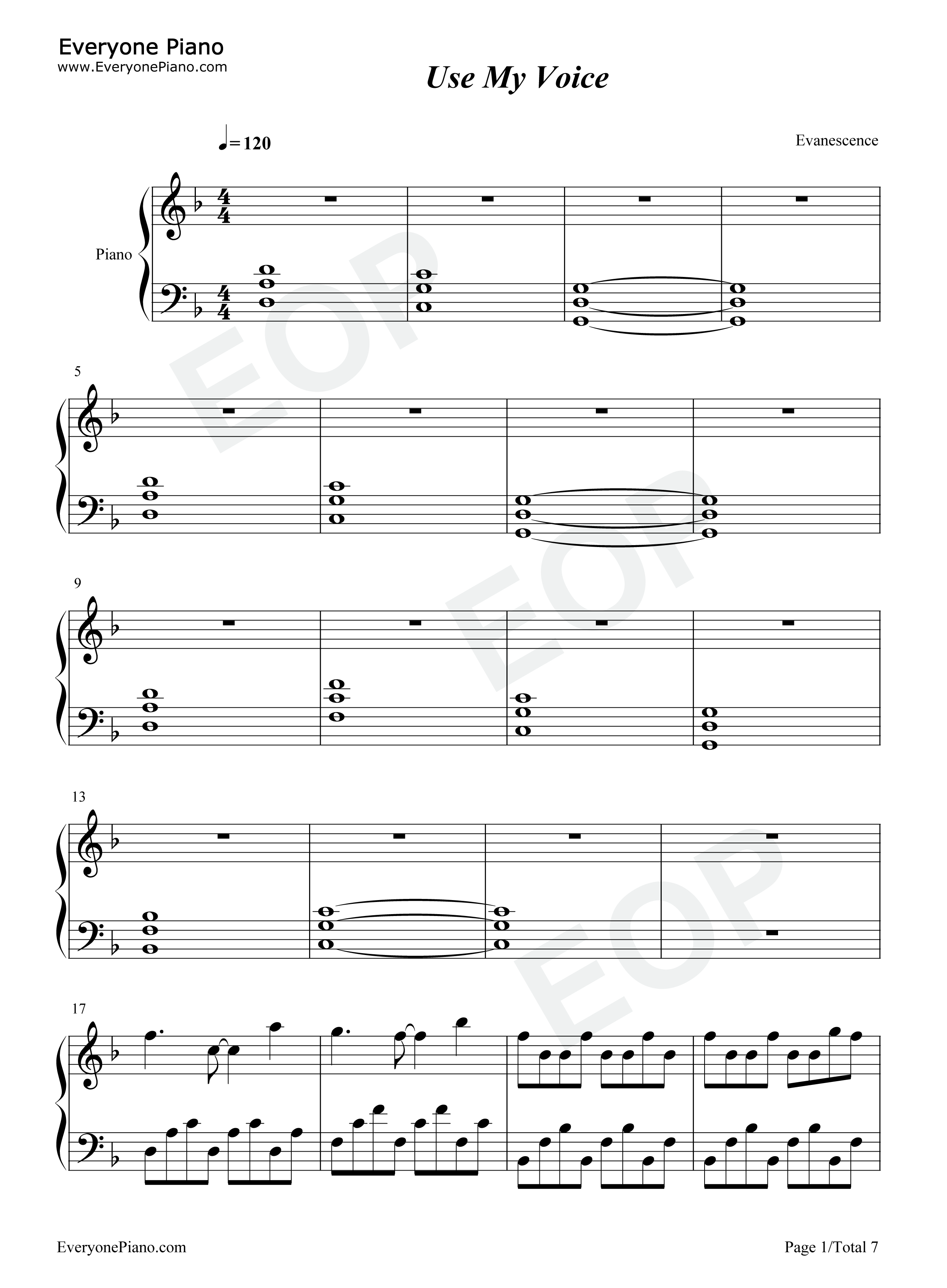 Use My Voice钢琴谱-Evanescence1