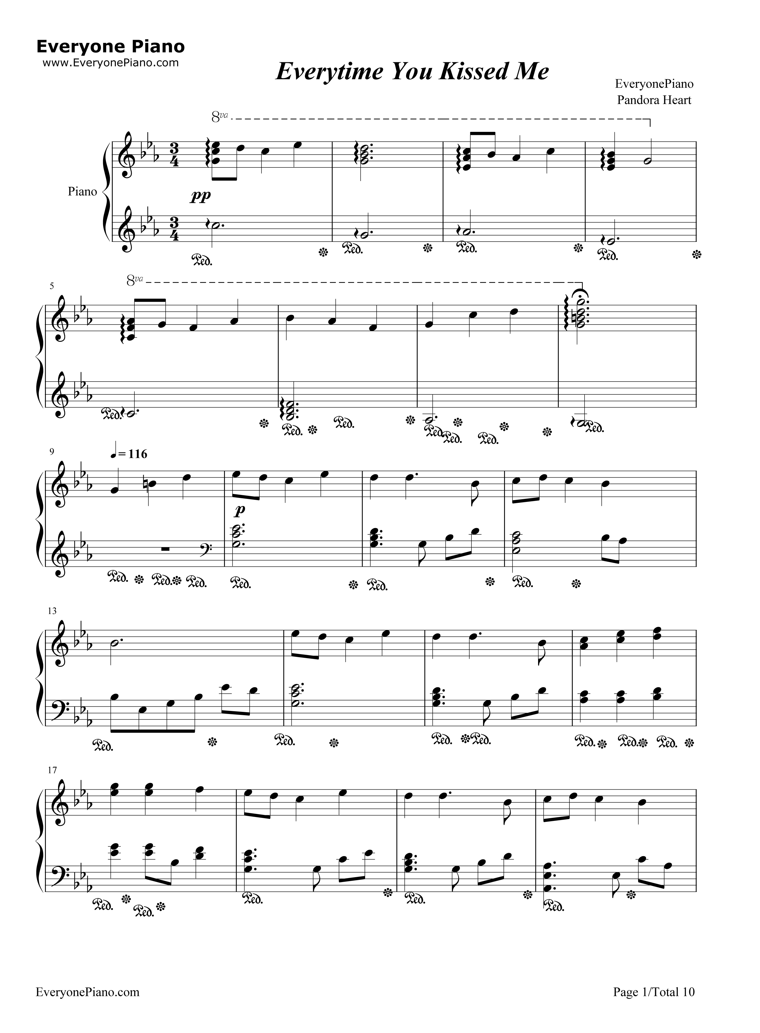 Everytime You Kissed Me钢琴谱-Emily Bindiger1