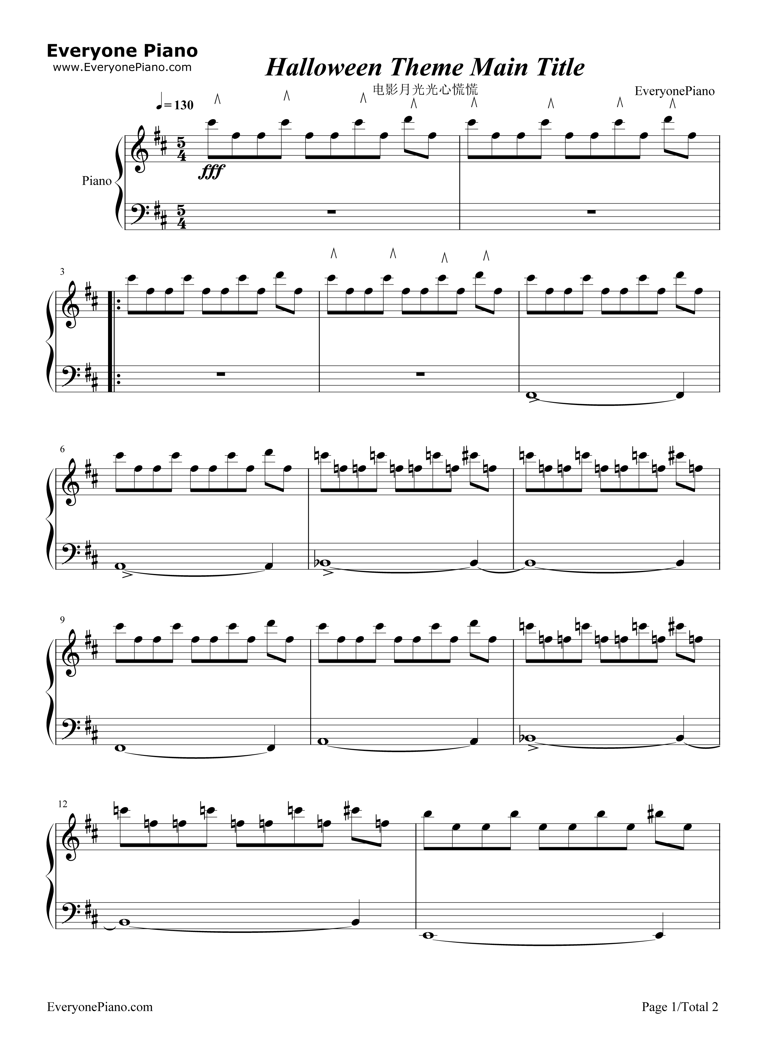 Halloween Theme Main Title钢琴谱-John Carpenter1