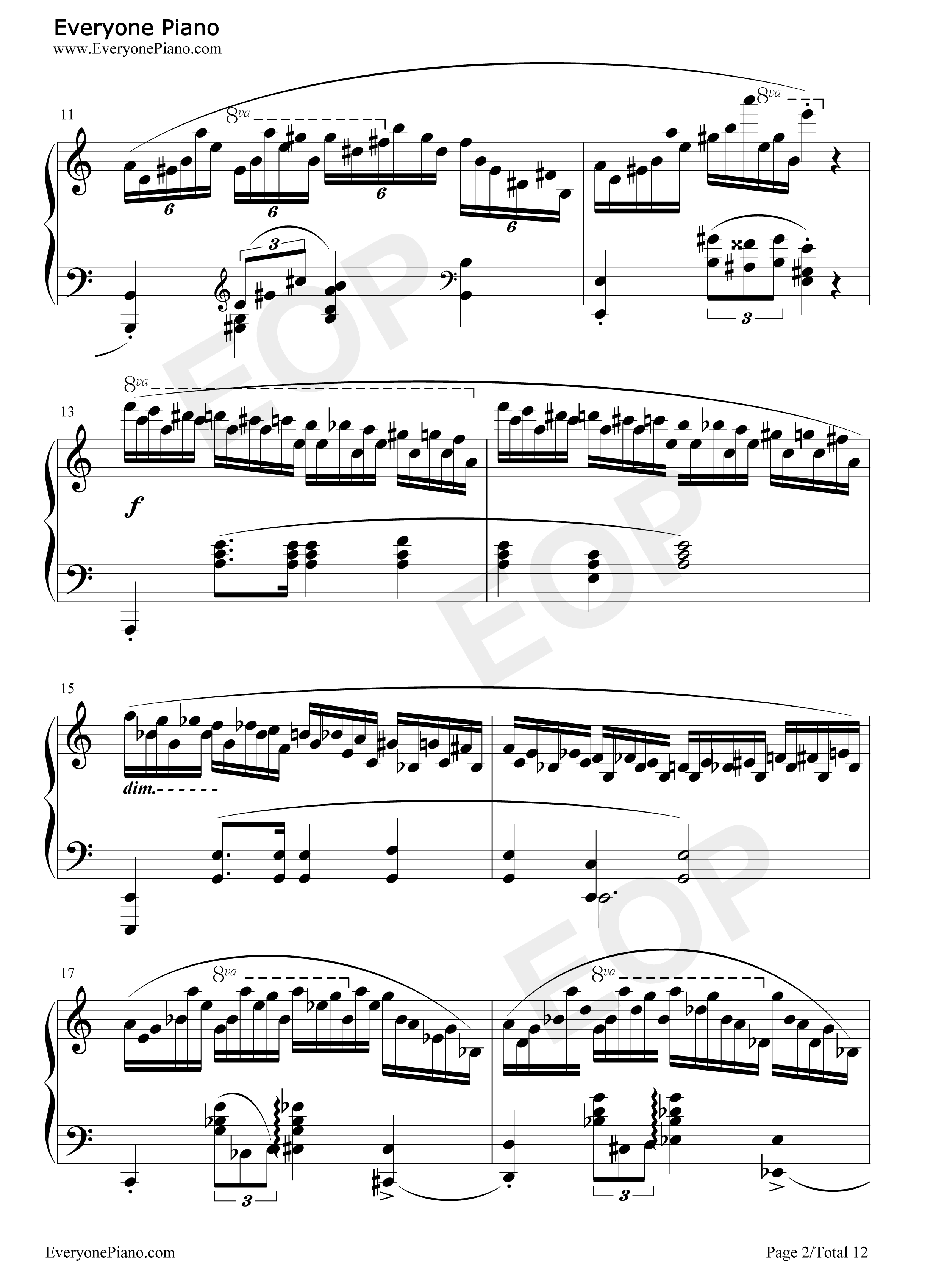 肖邦练习曲第23首钢琴谱-肖邦2