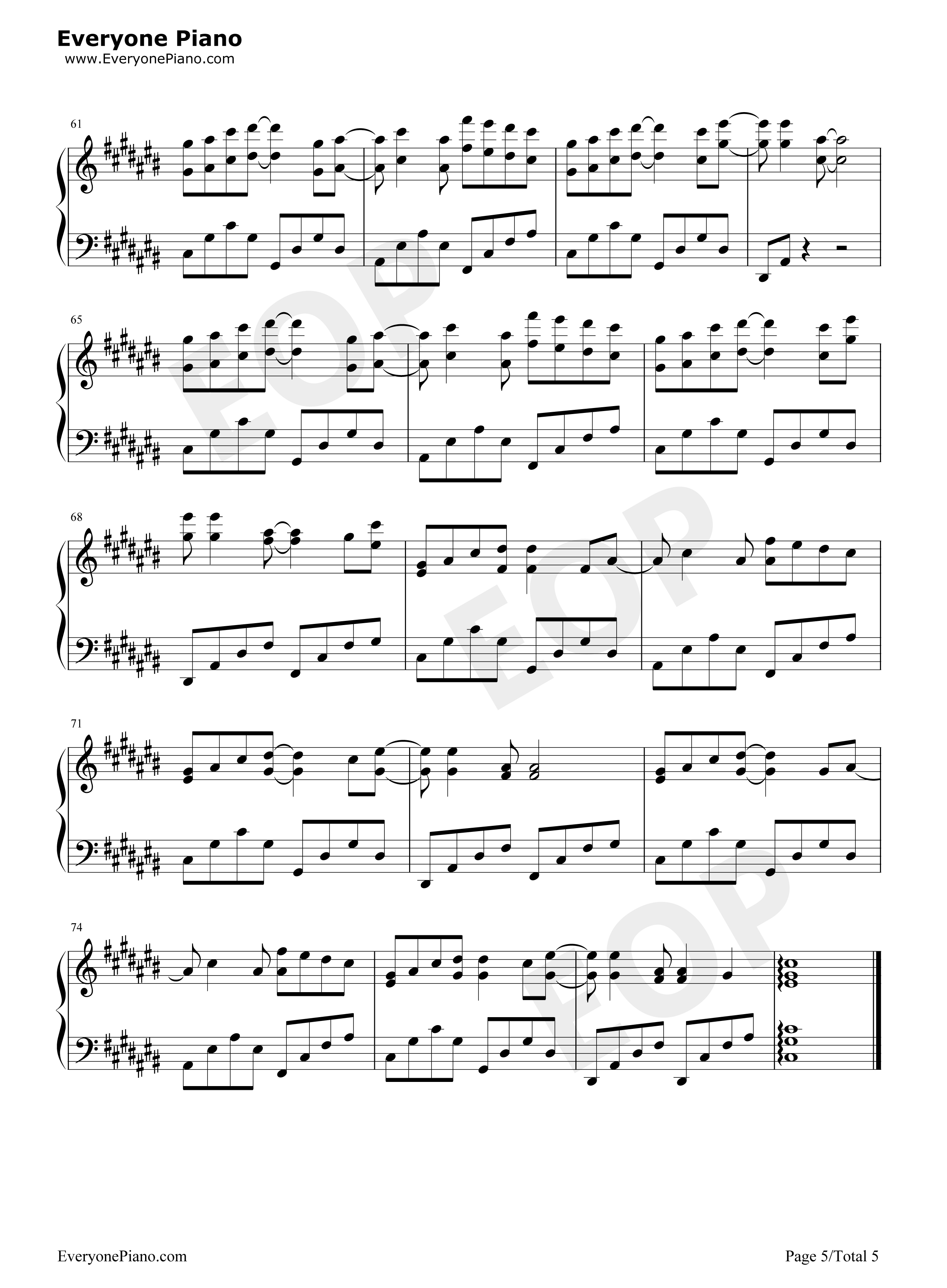 Vanilla Twilight钢琴谱-Owl City5