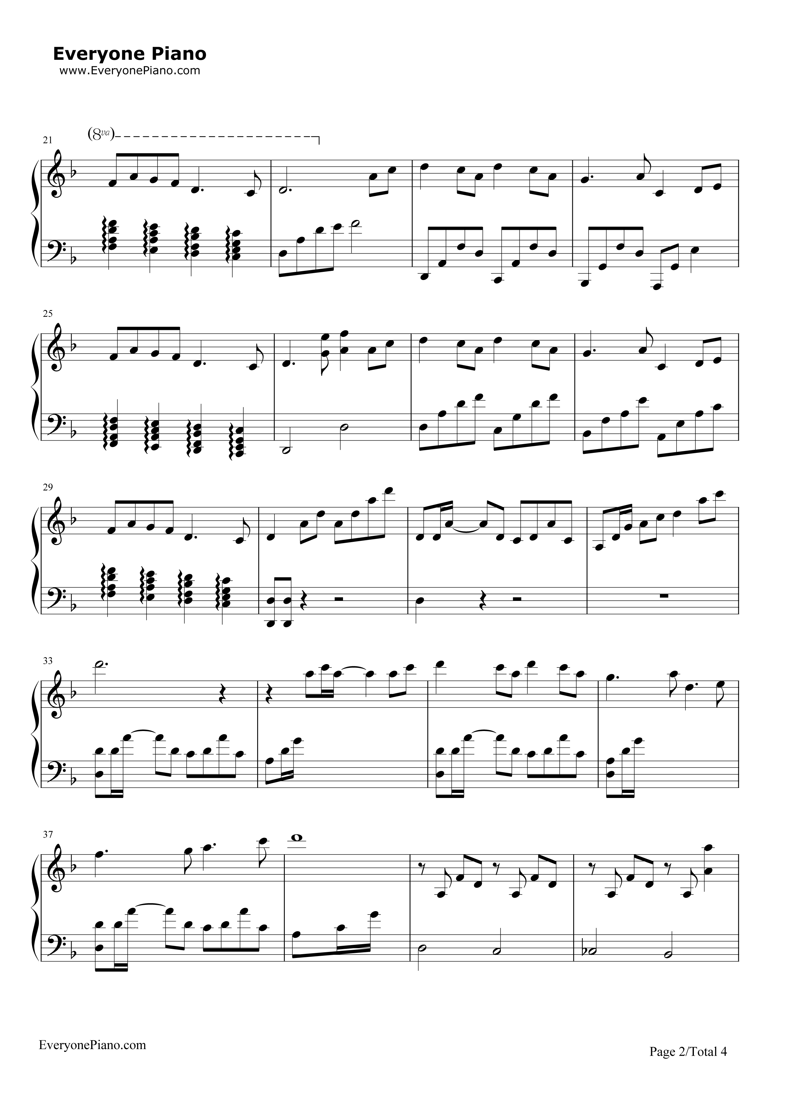 The Foggy Dew钢琴谱-班得瑞2