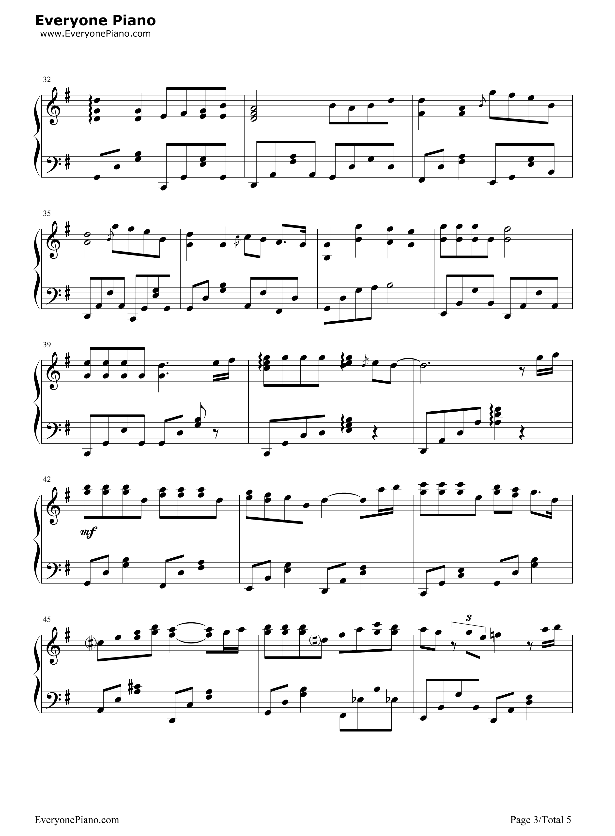 不再见钢琴谱-陈学冬3