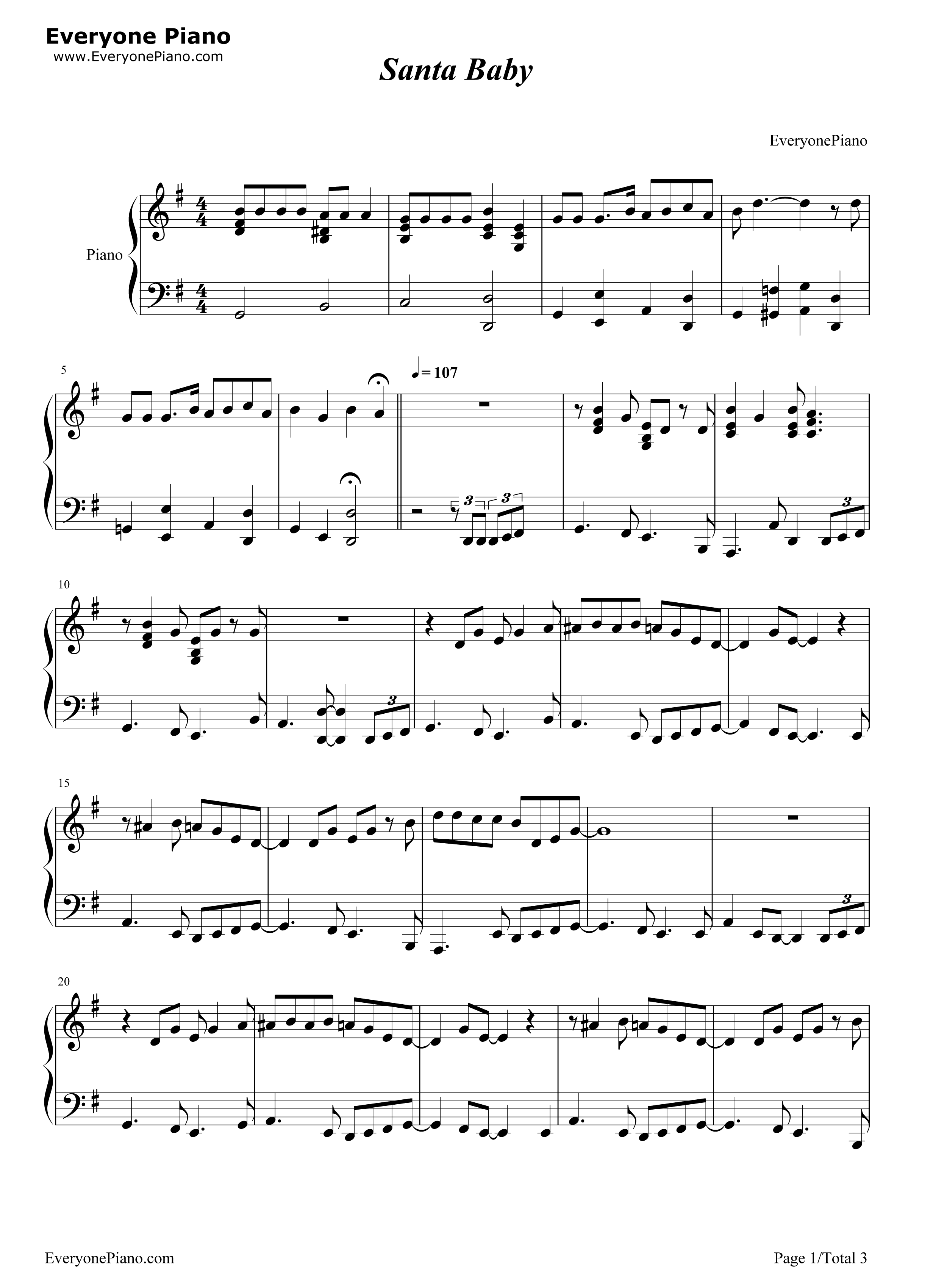 Santa Baby钢琴谱-Eartha Kitt1