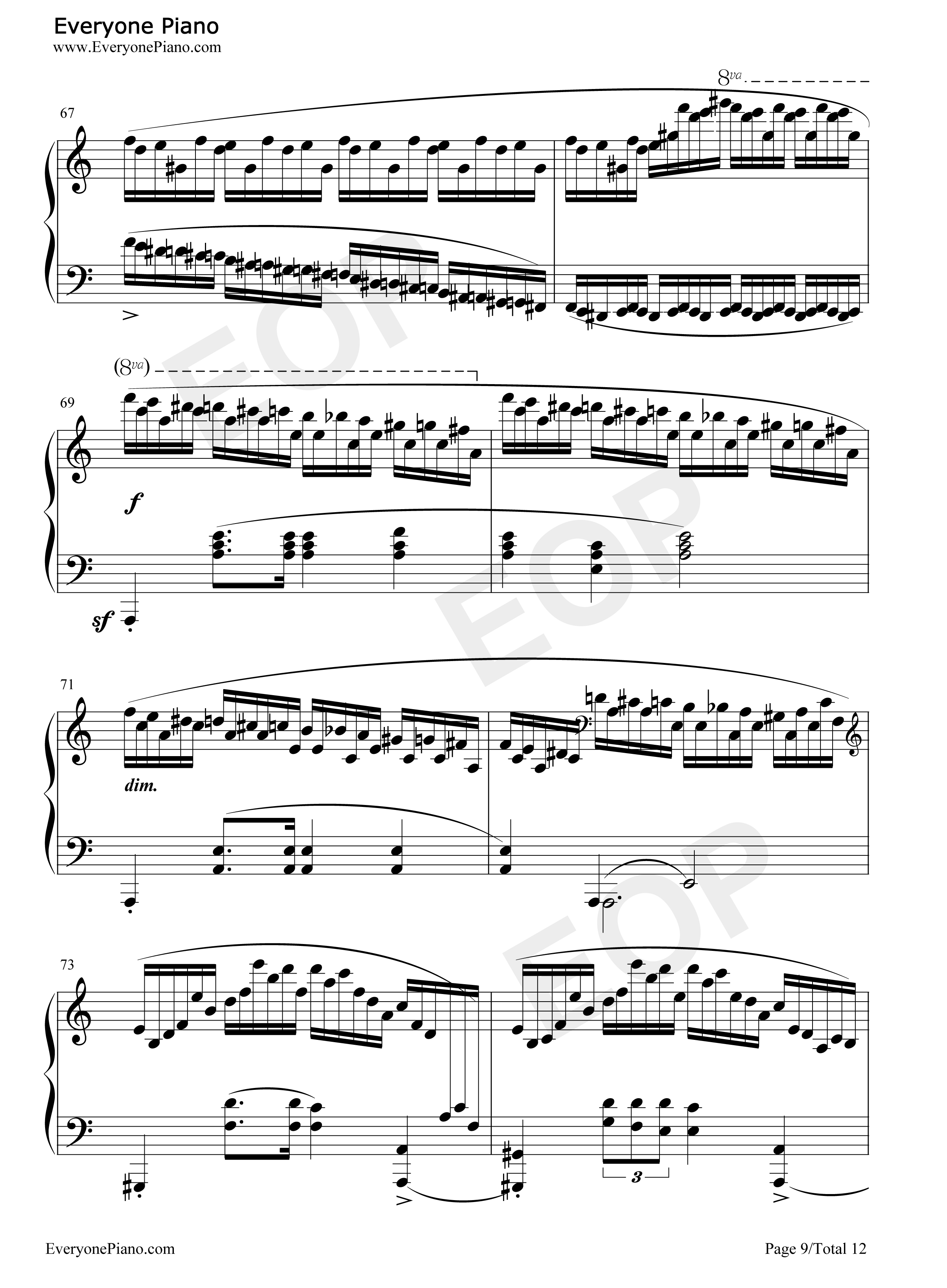 肖邦练习曲第23首钢琴谱-肖邦9