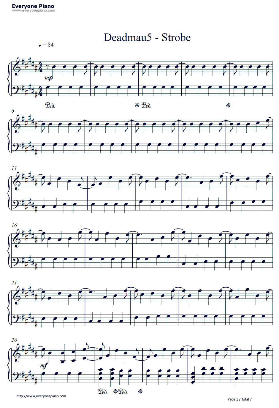 Strobe钢琴谱-Deadmau51