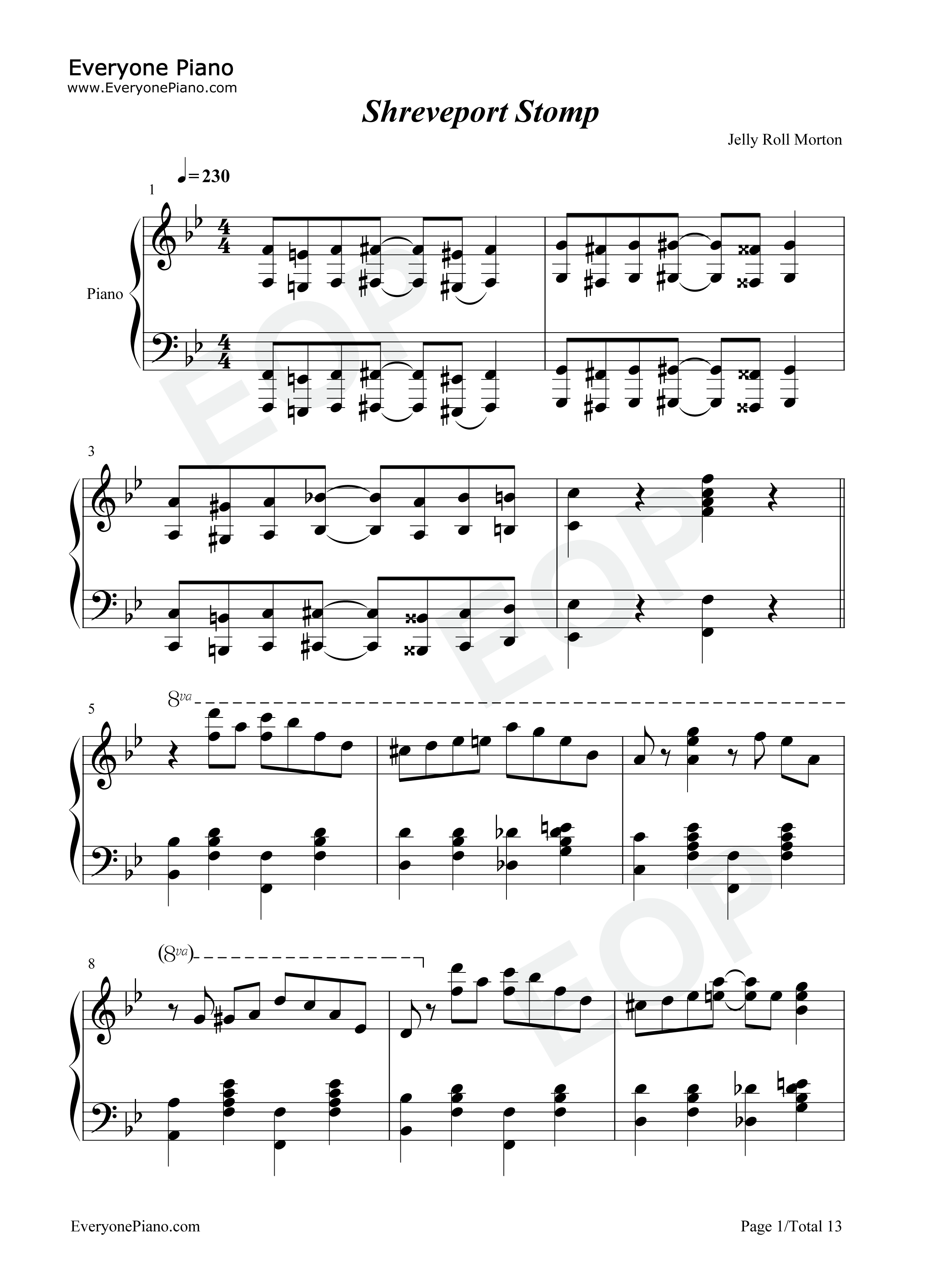 Shreveport Stomp钢琴谱-Jelly Roll Morton1