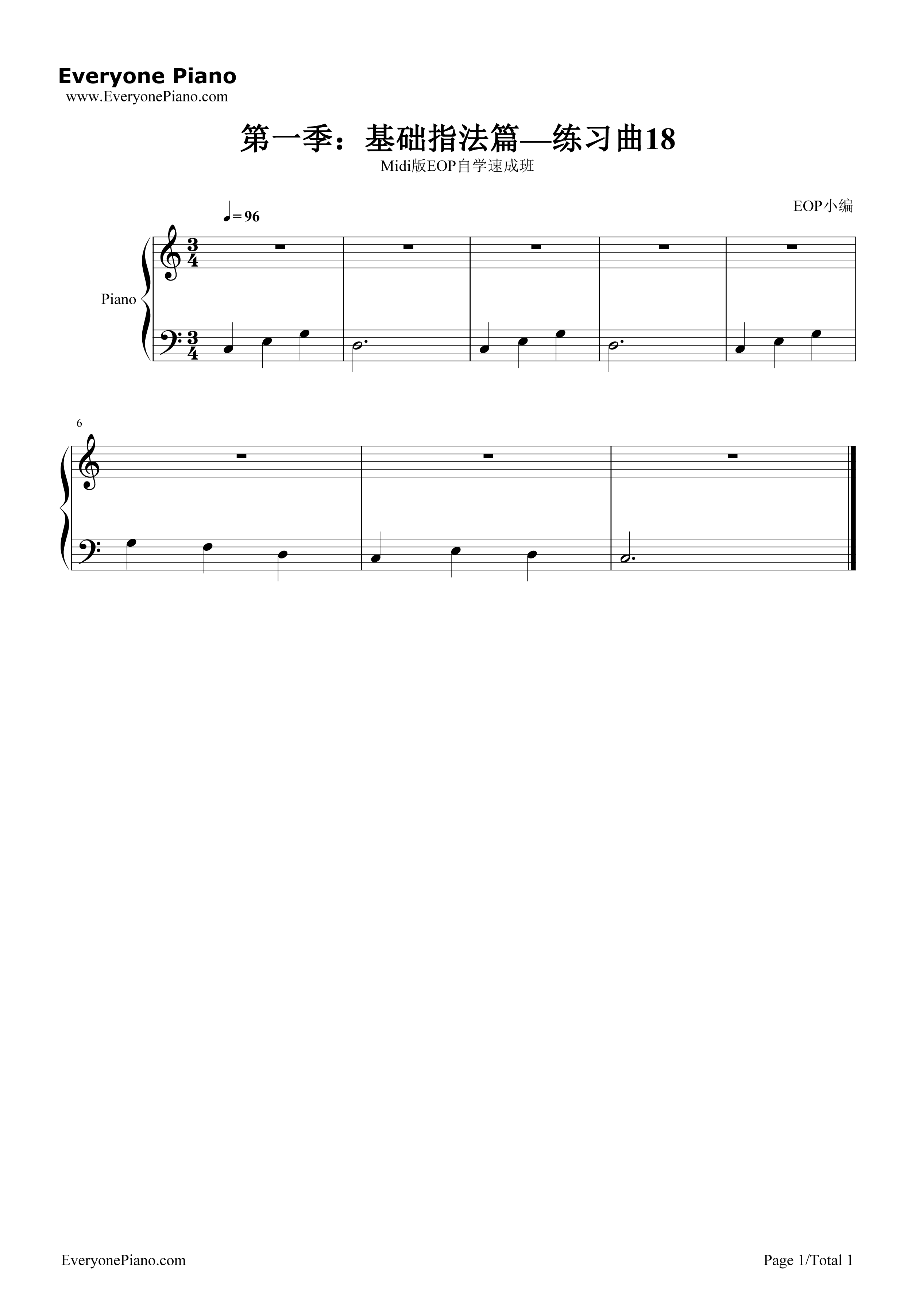 练习曲18钢琴谱-EOP团队1