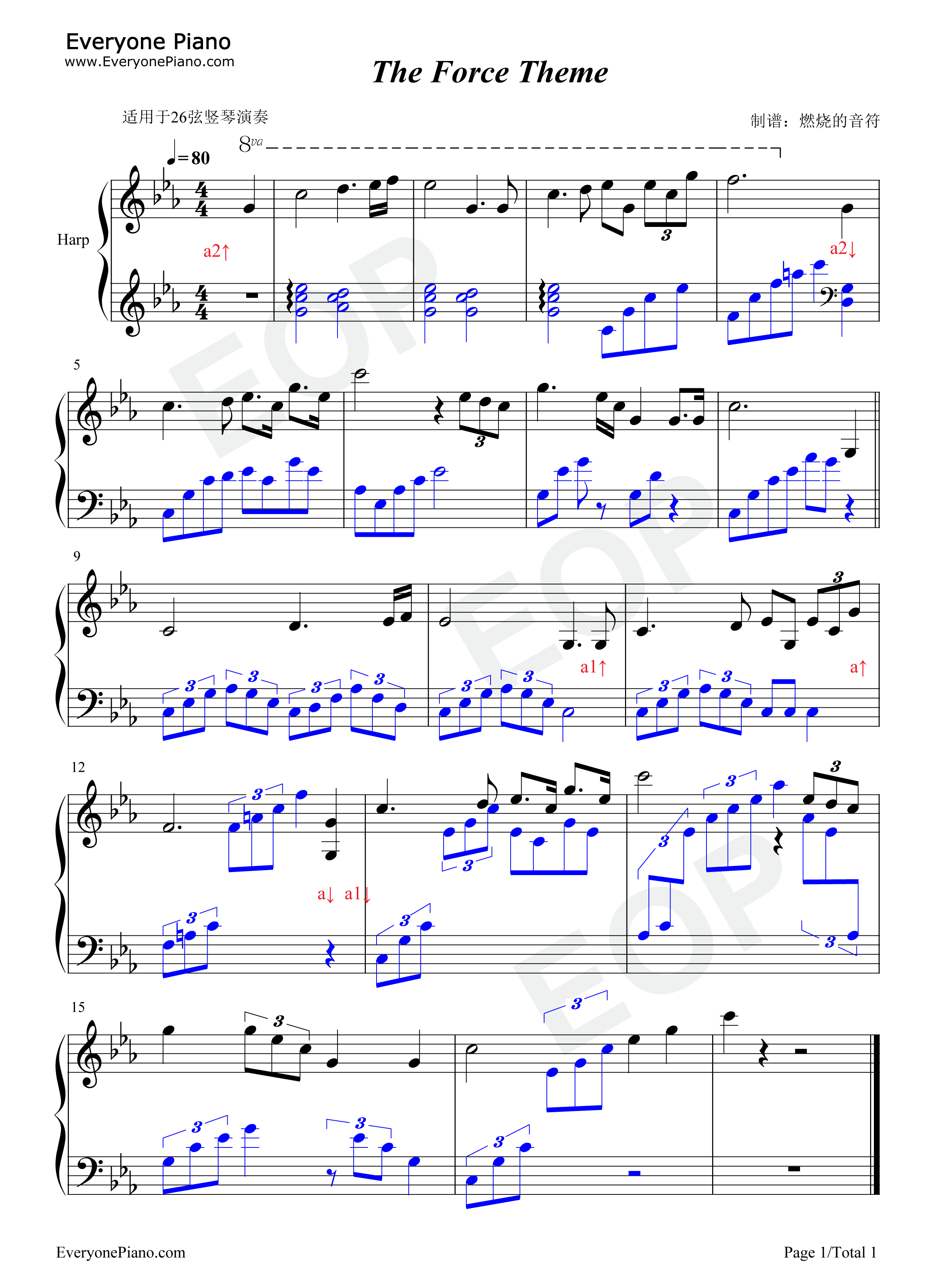 The Force Theme钢琴谱-John Williams1