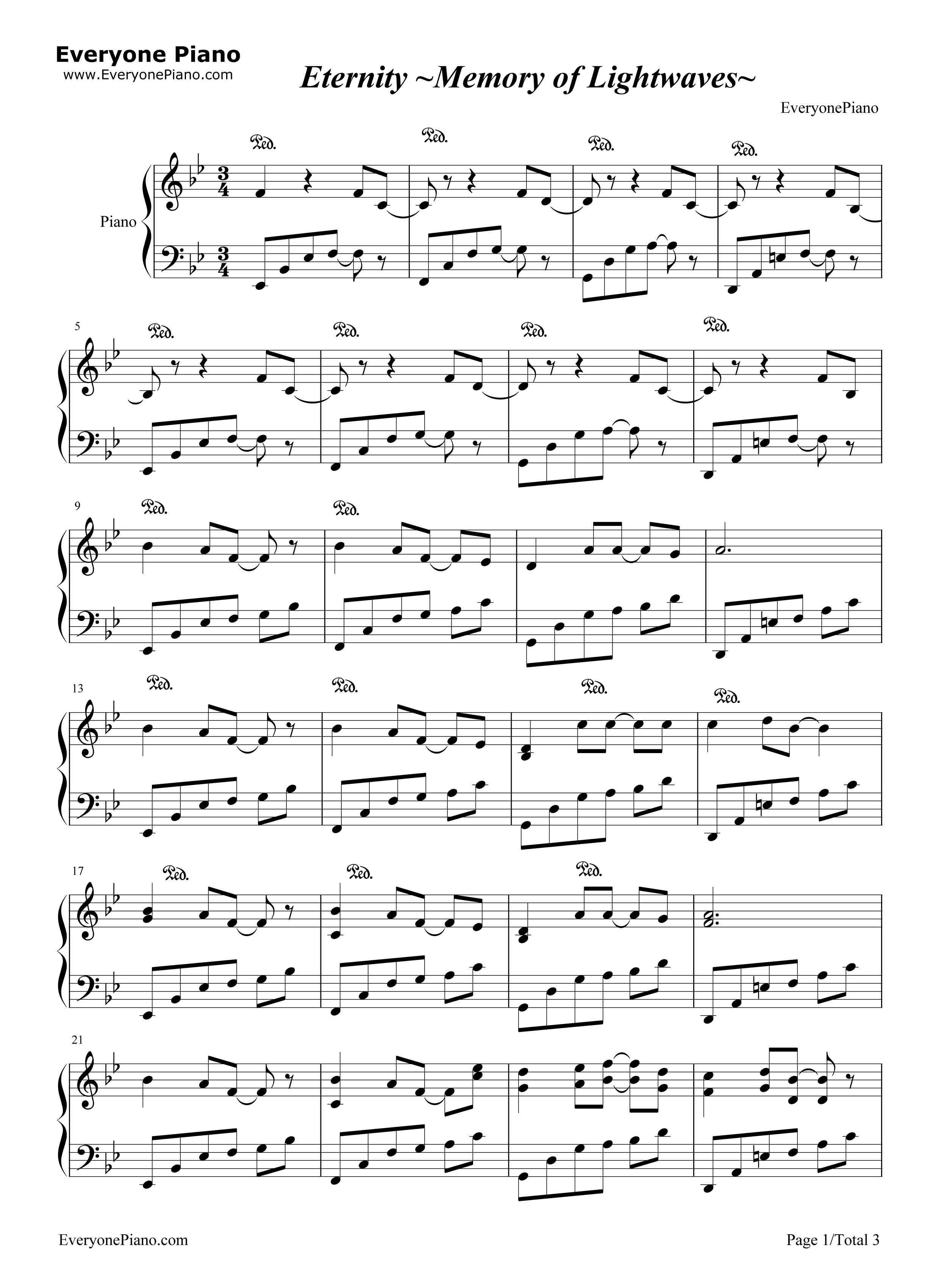 Eternity Memory of Lightwaves钢琴谱-松枝贺子1