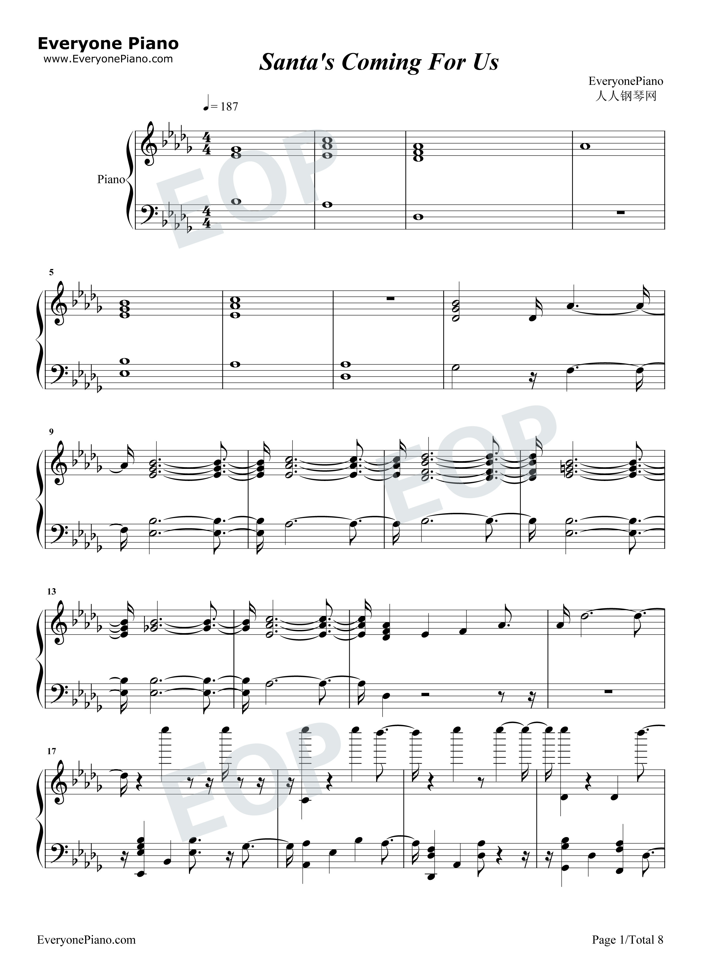 Santa's Coming For Us钢琴谱-Sia Greg Kurstin1