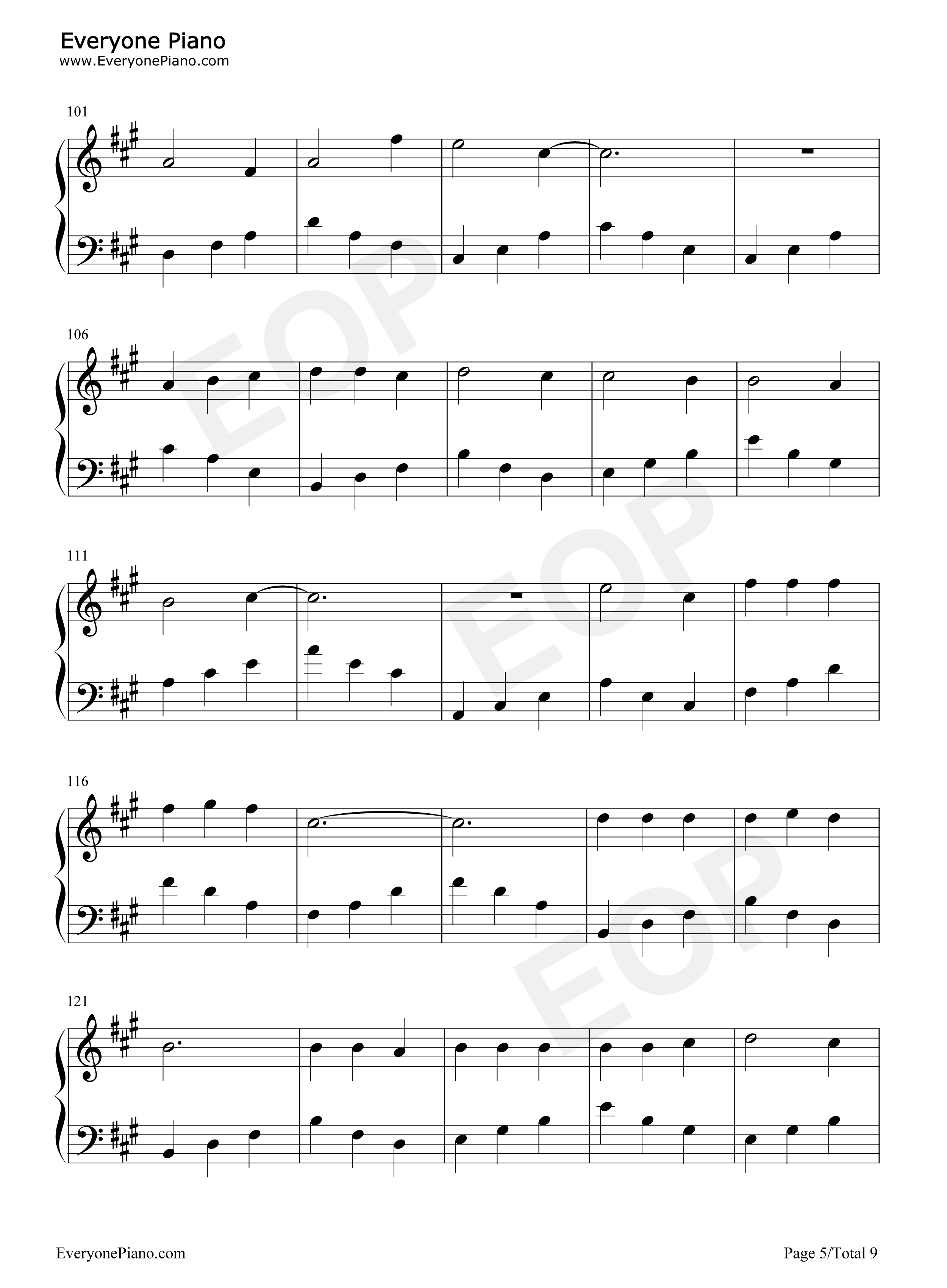 海鸥钢琴谱-逃跑计划5