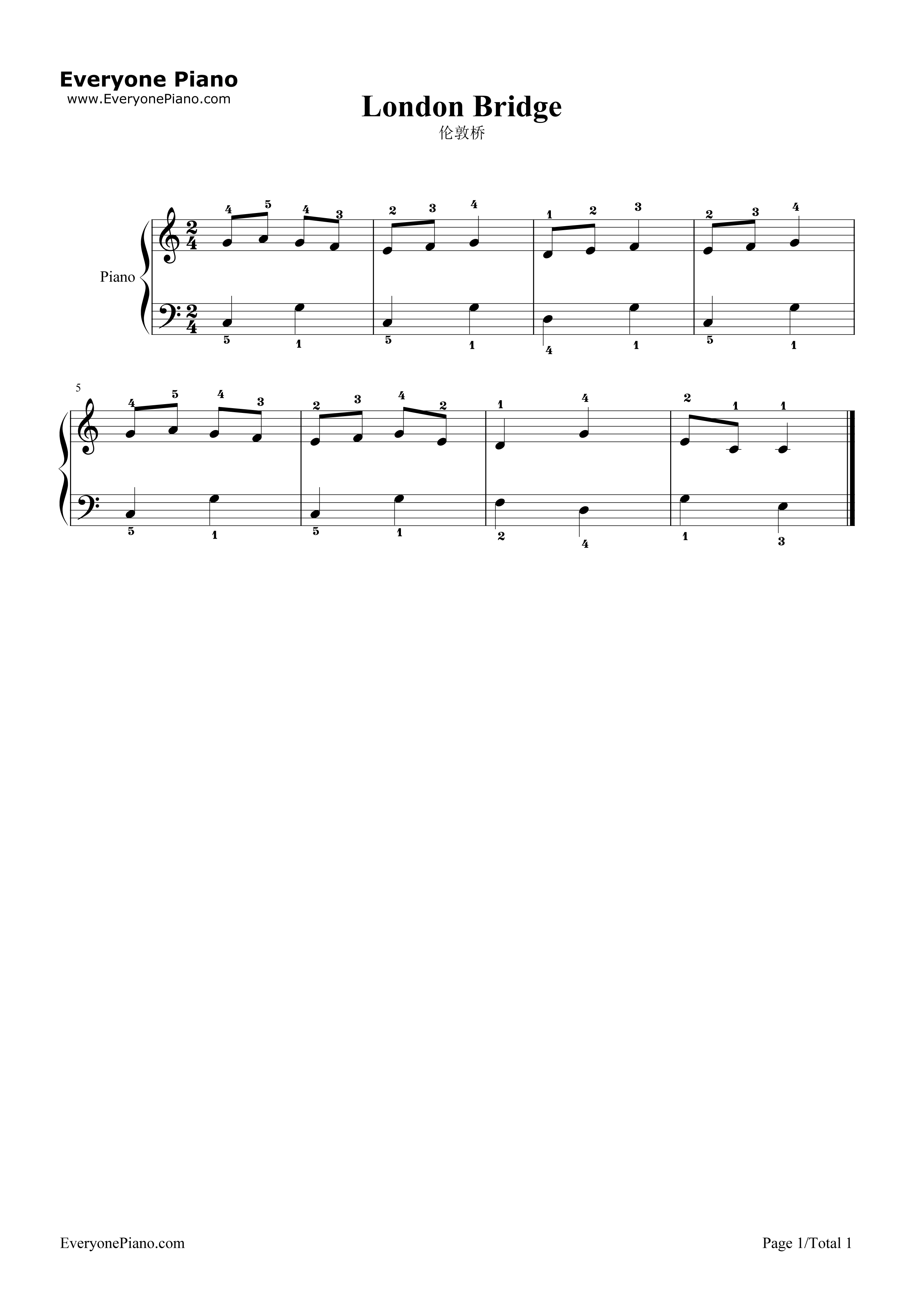 伦敦桥钢琴谱-未知1