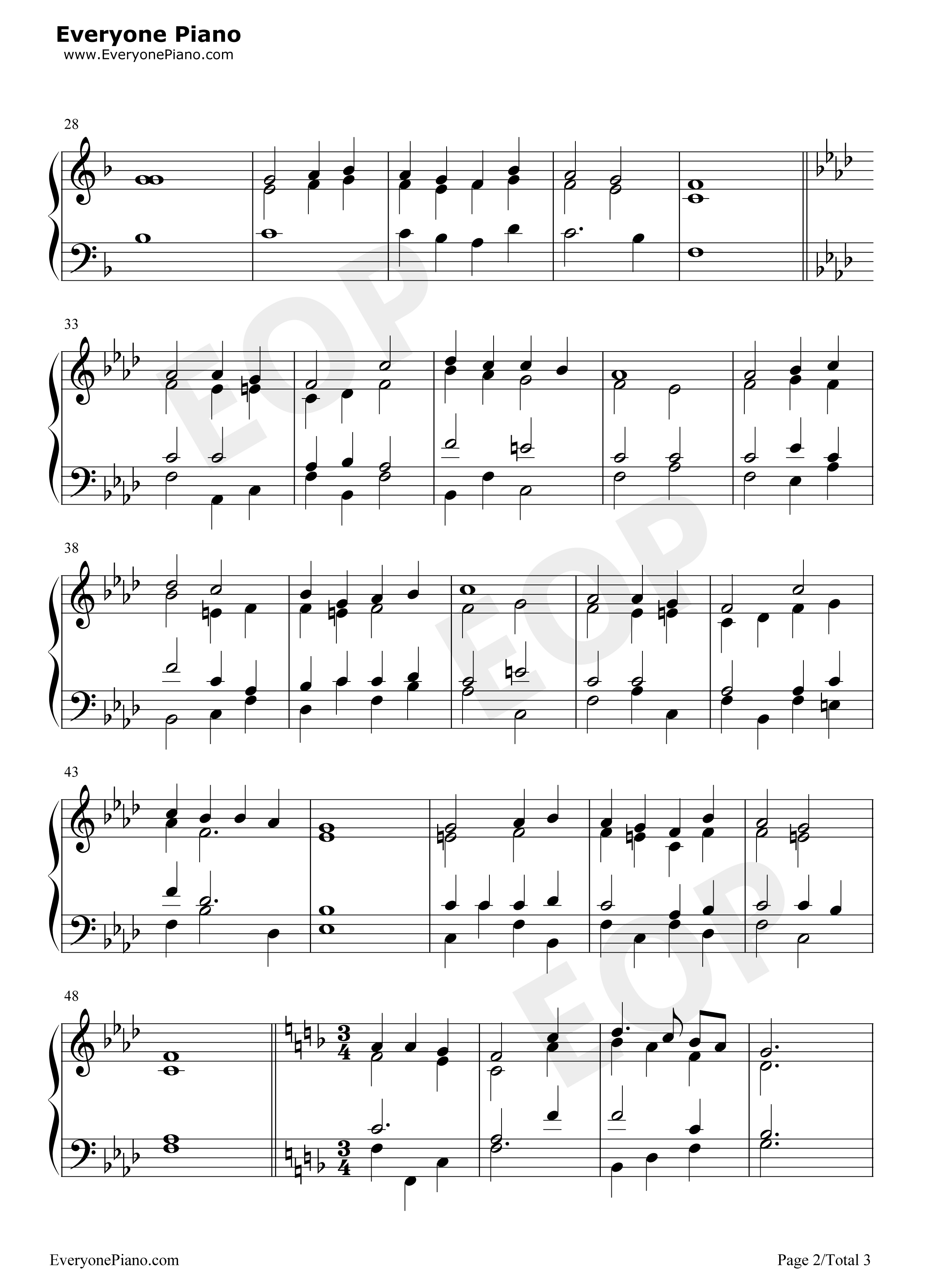 Abide with Me钢琴谱-William Henry Monk2