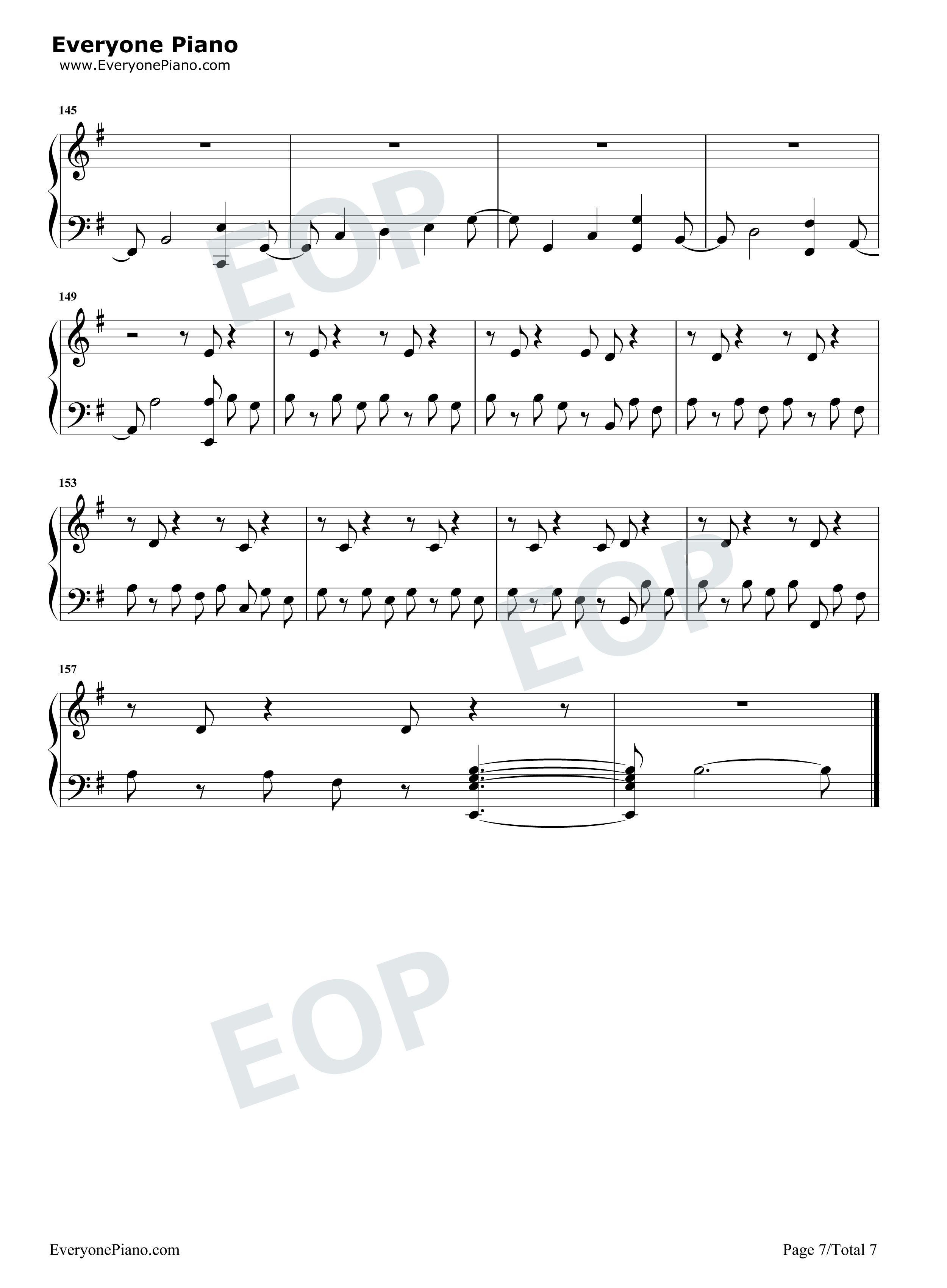 No Peace钢琴谱-Sam Smith YEBBA7