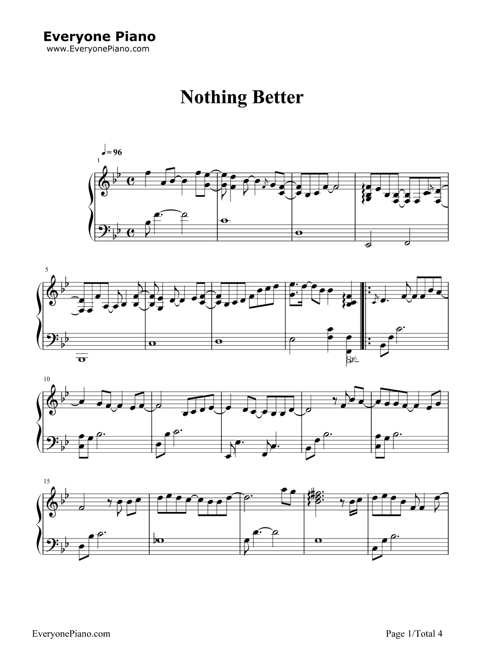 Nothing Better钢琴谱-郑烨1