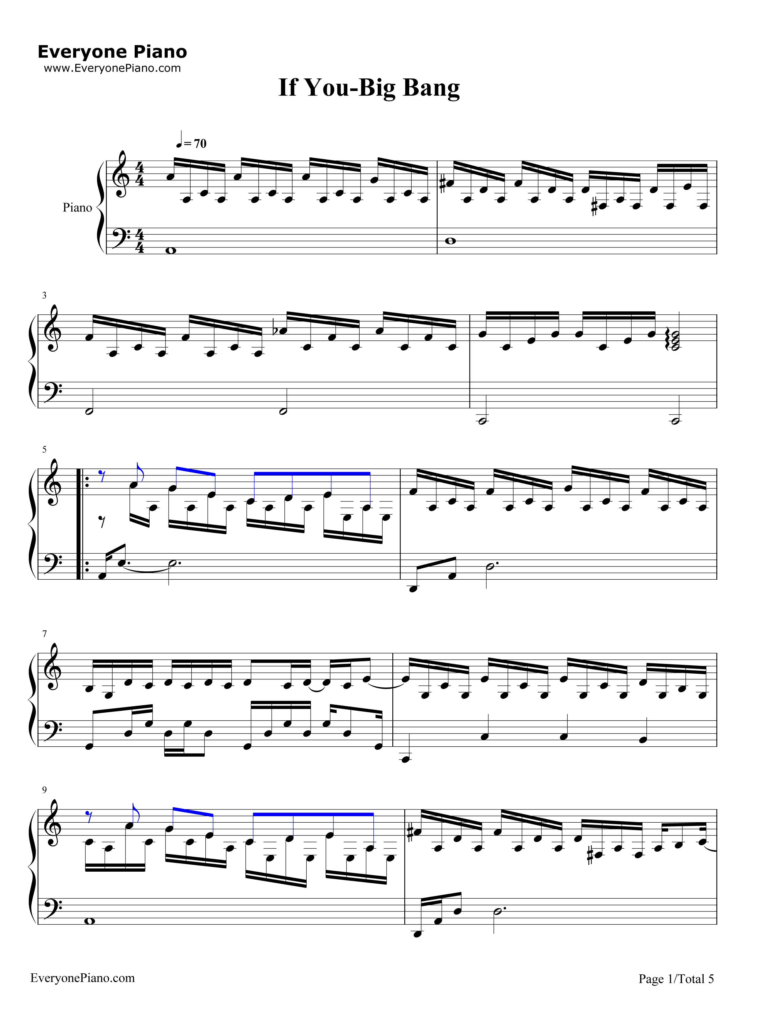 If You钢琴谱-Big Bang1