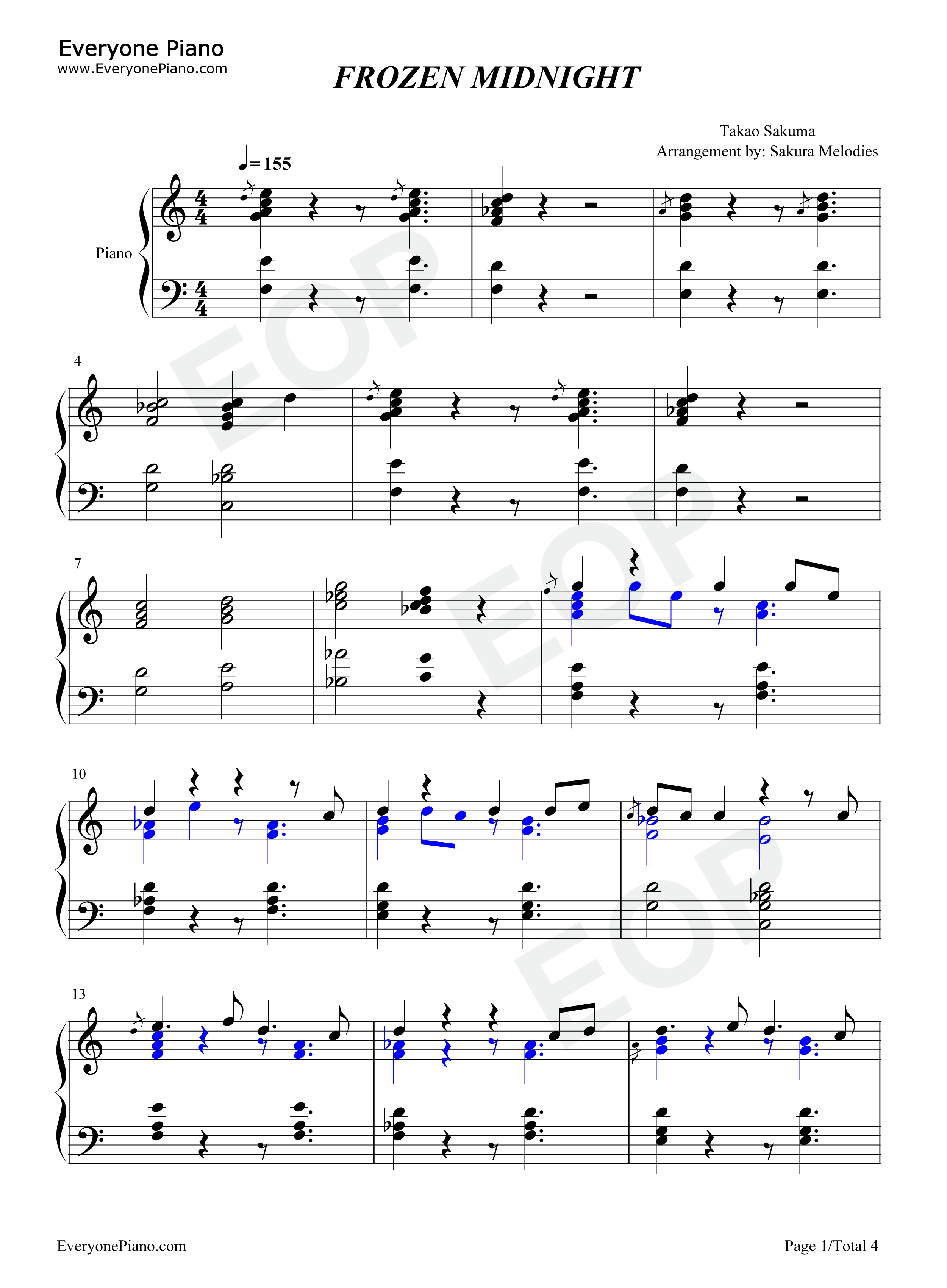 FROZEN MIDNIGHT钢琴谱-佐久间贵生1