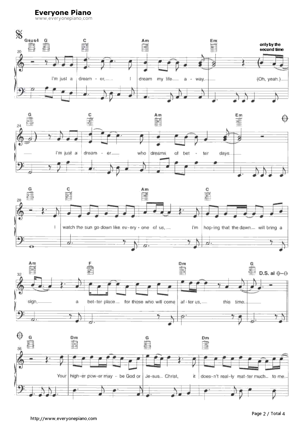 Dreamer钢琴谱-Ozzy Osbourne2