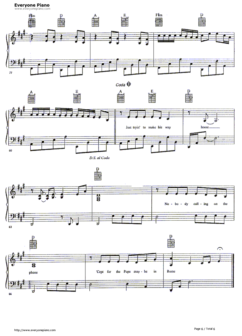 One of Us钢琴谱-Joan Osborne6