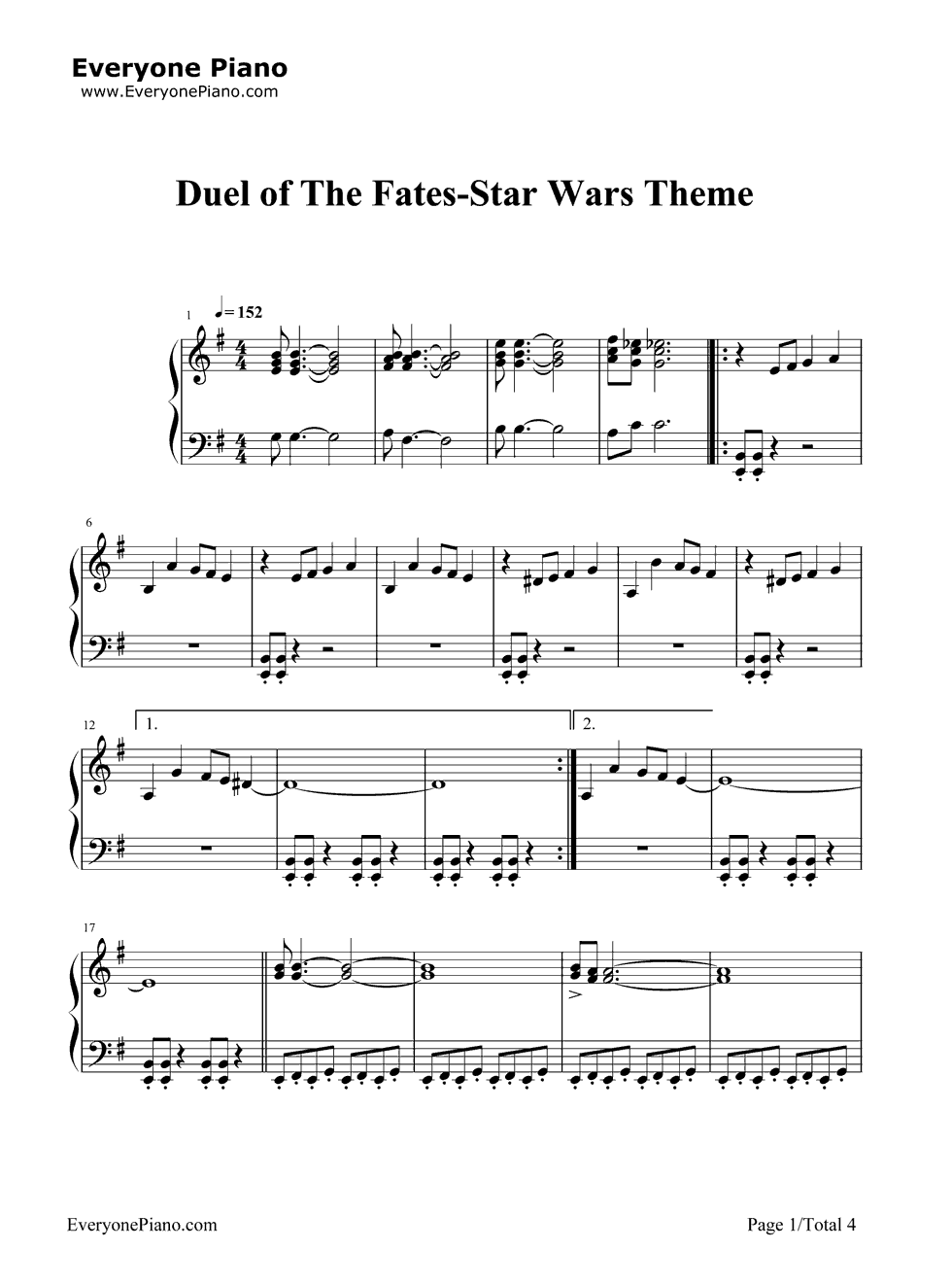 Duel of The Fates钢琴谱-John Williams1