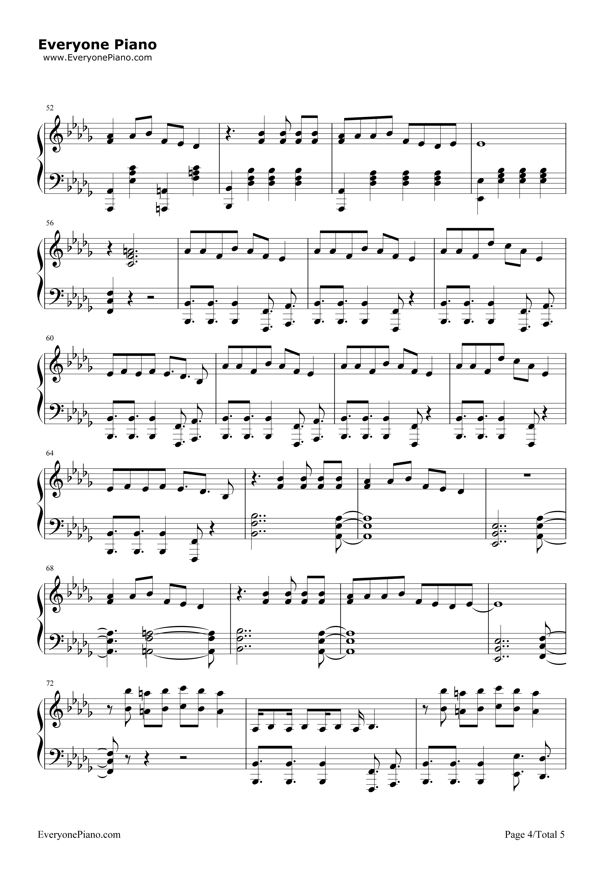 Victorious钢琴谱-Panic at the Disco4