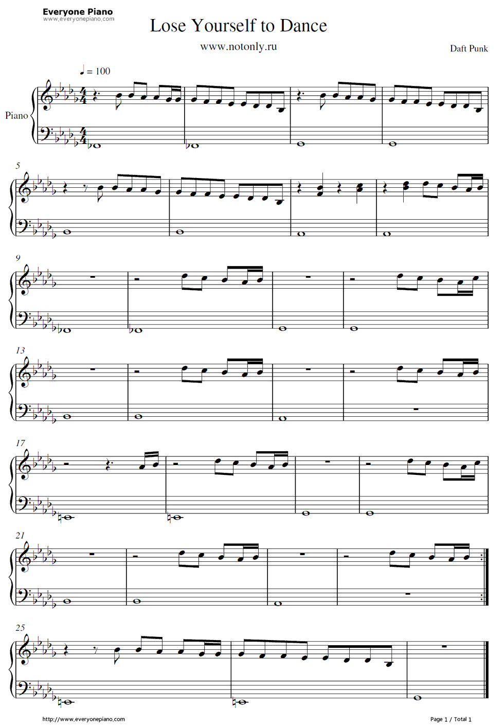 Lose Yourself to Dance钢琴谱-Daft Punk & Pharrell Williams1