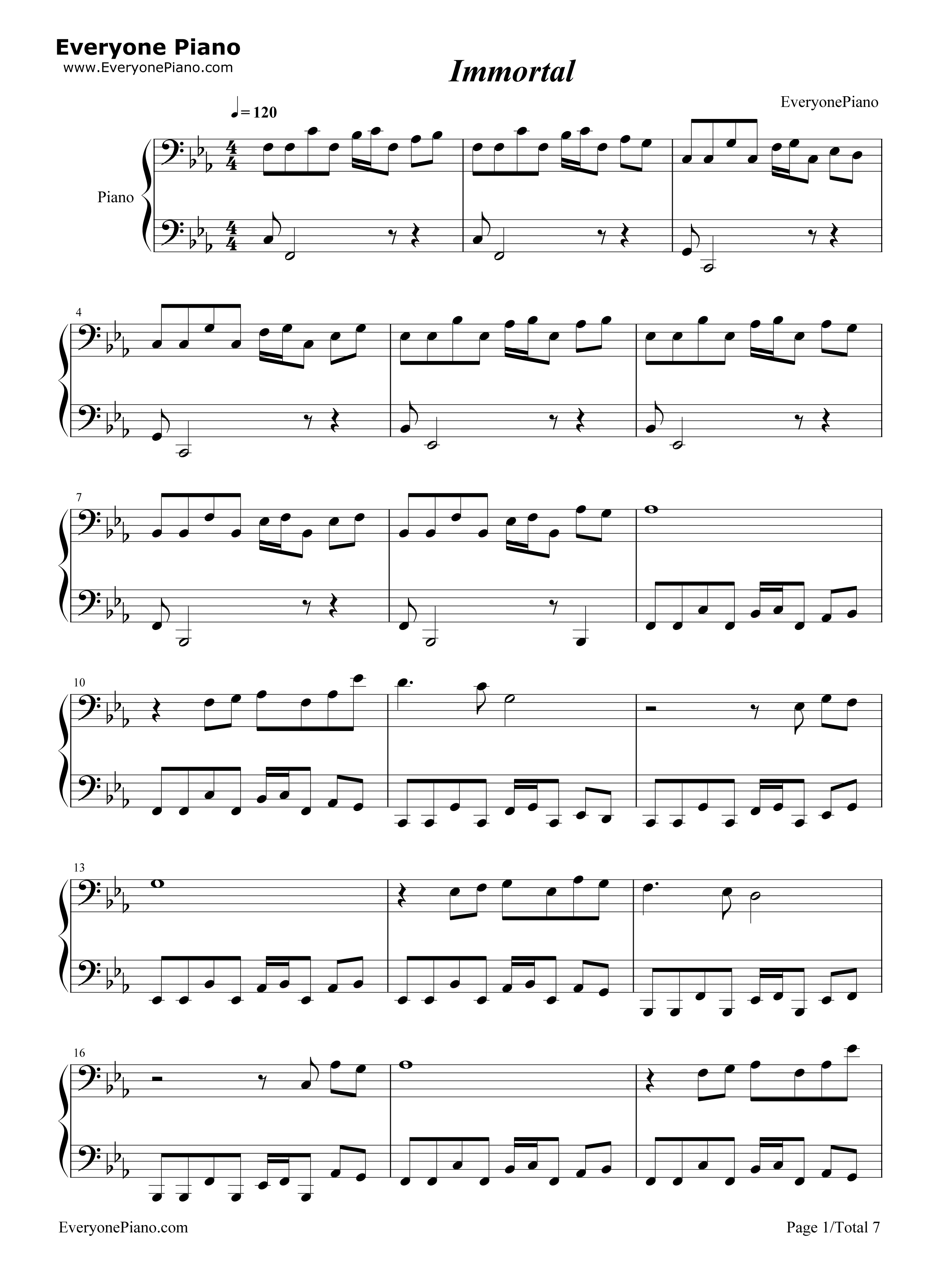 Immortal钢琴谱-Thomas Bergersen1