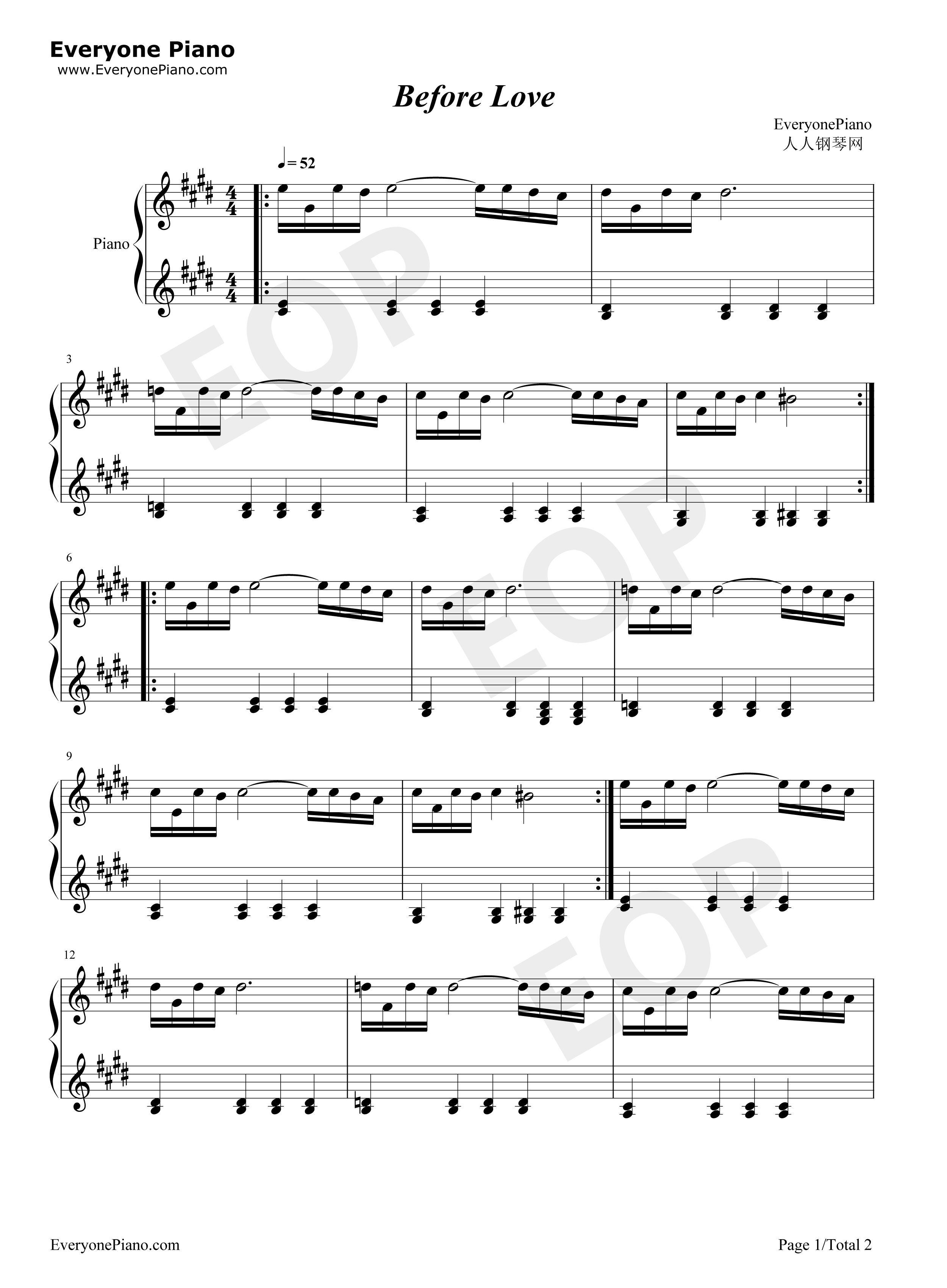 Before Love钢琴谱-Luigi Rubino1