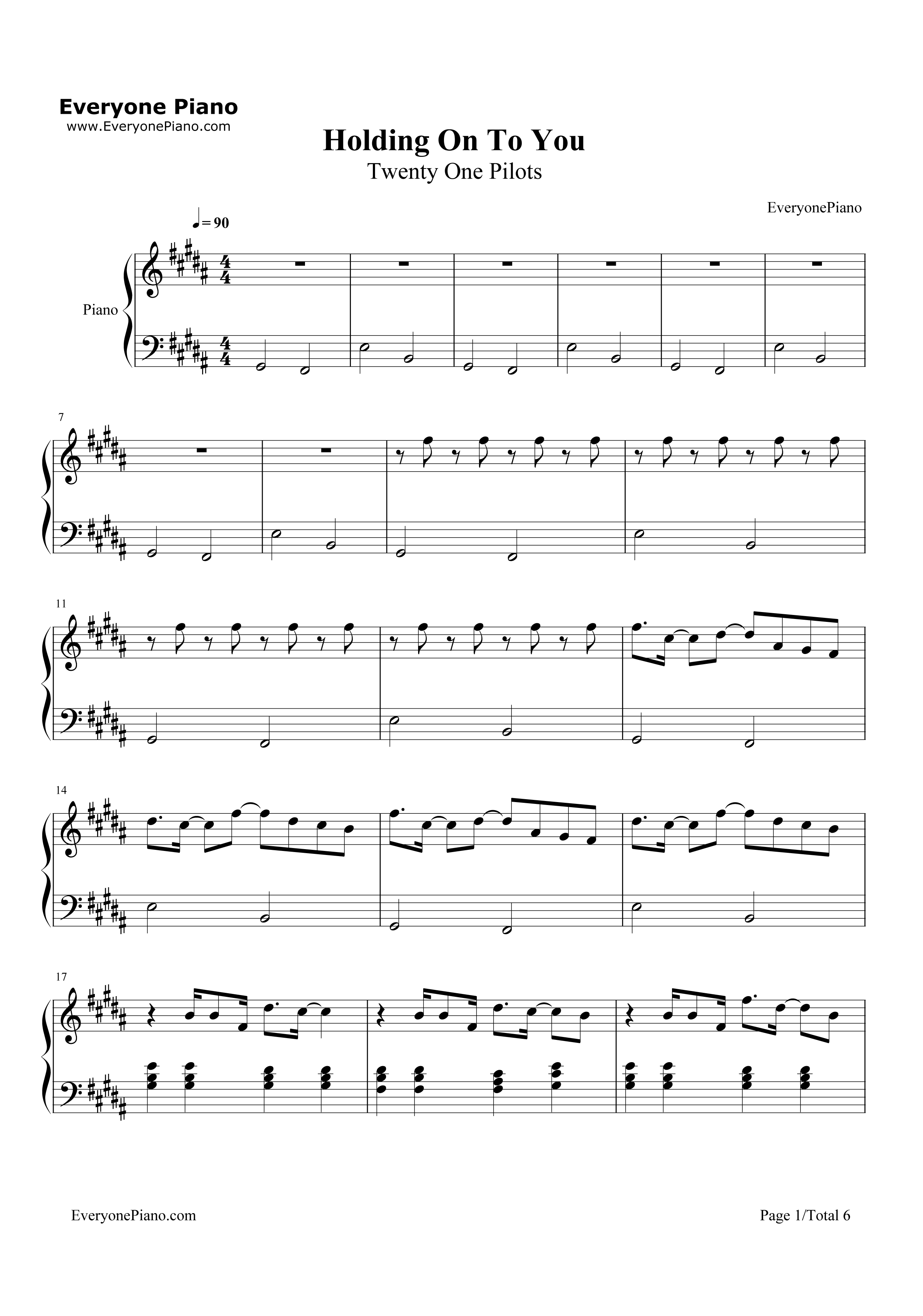 Holding On To You钢琴谱-Twenty One Pilots1