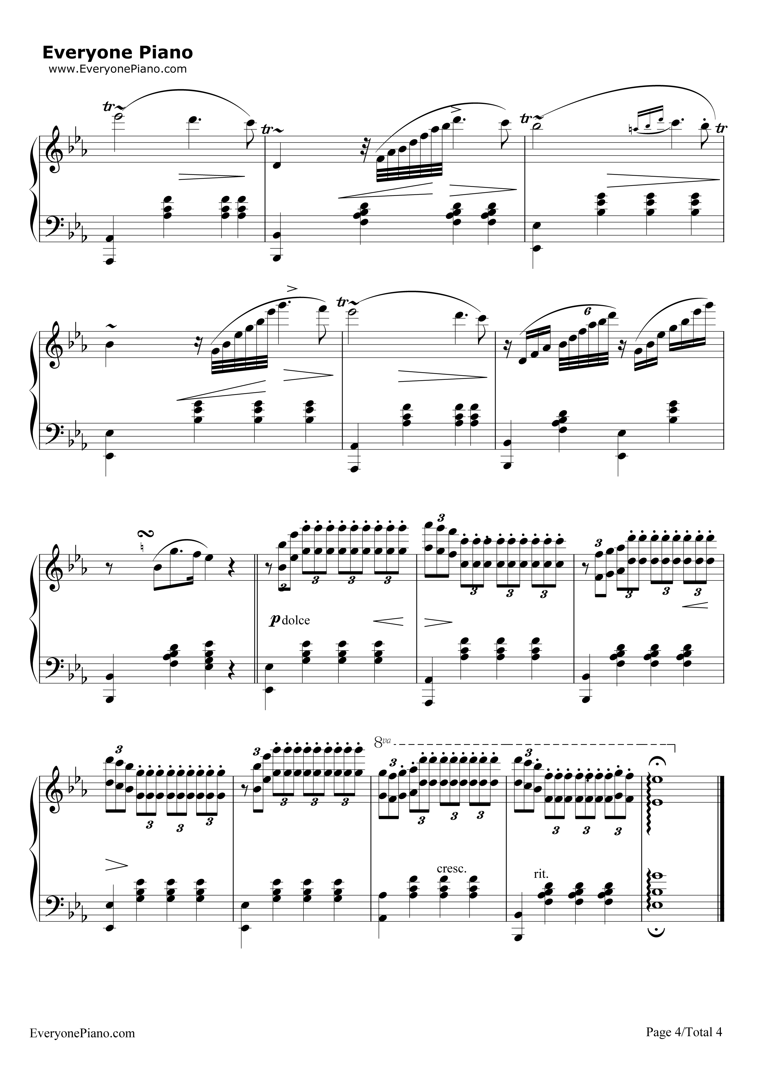 少女的祈祷钢琴谱-巴达捷芙斯卡(Badarzewska)4