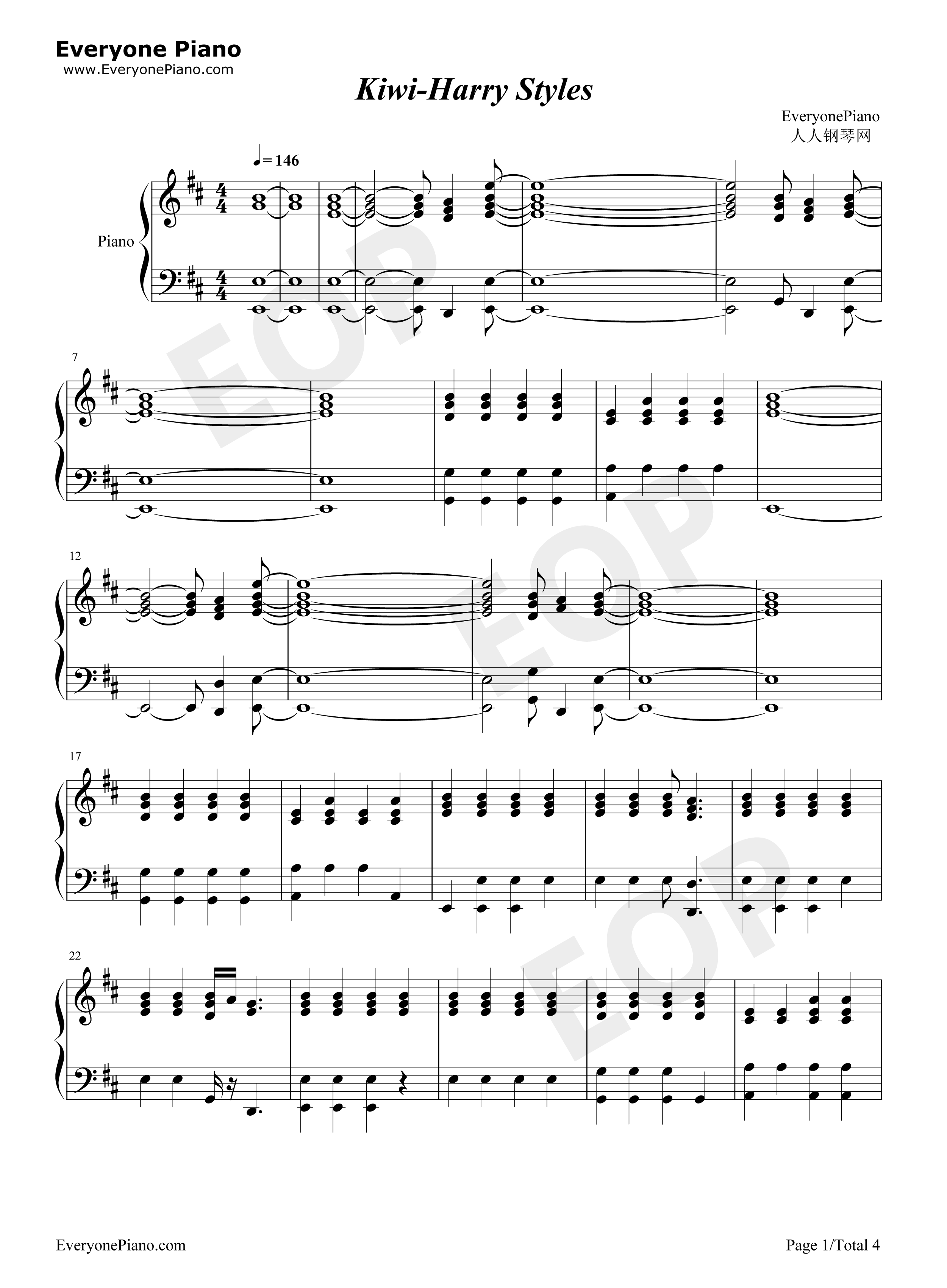 Kiwi钢琴谱-Harry Styles1