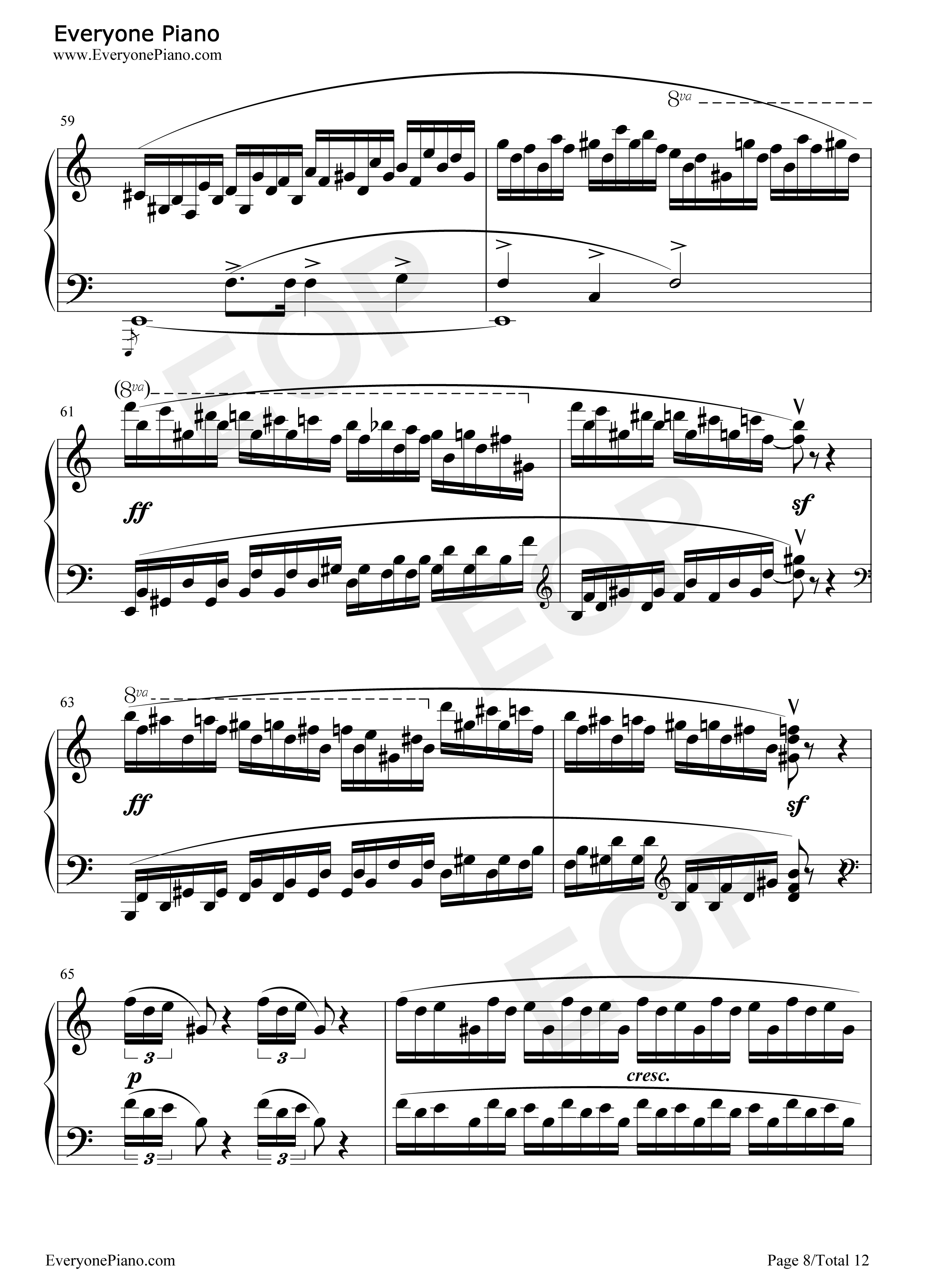 肖邦练习曲第23首钢琴谱-肖邦8