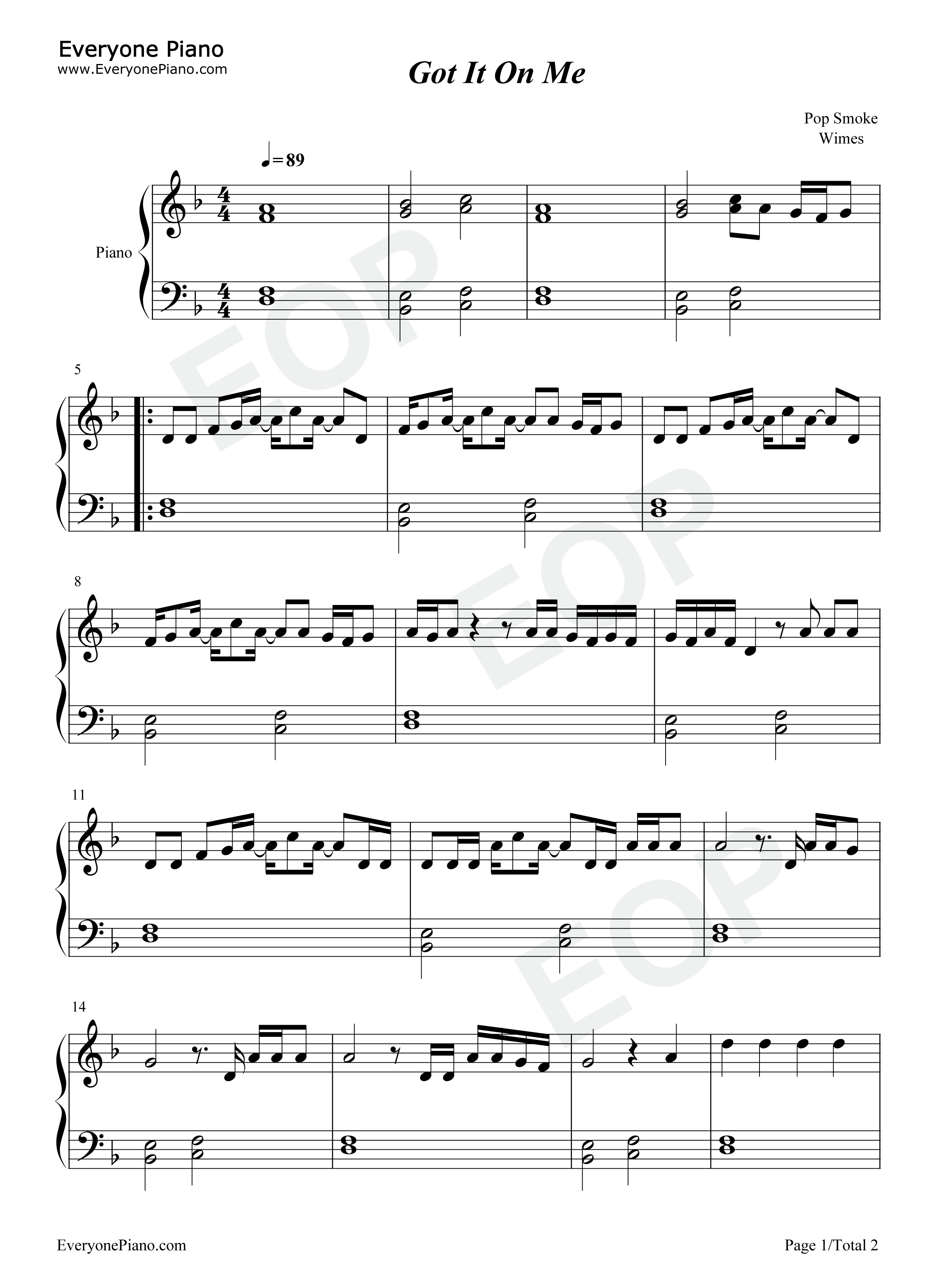 Got It On Me钢琴谱-Pop Smoke1
