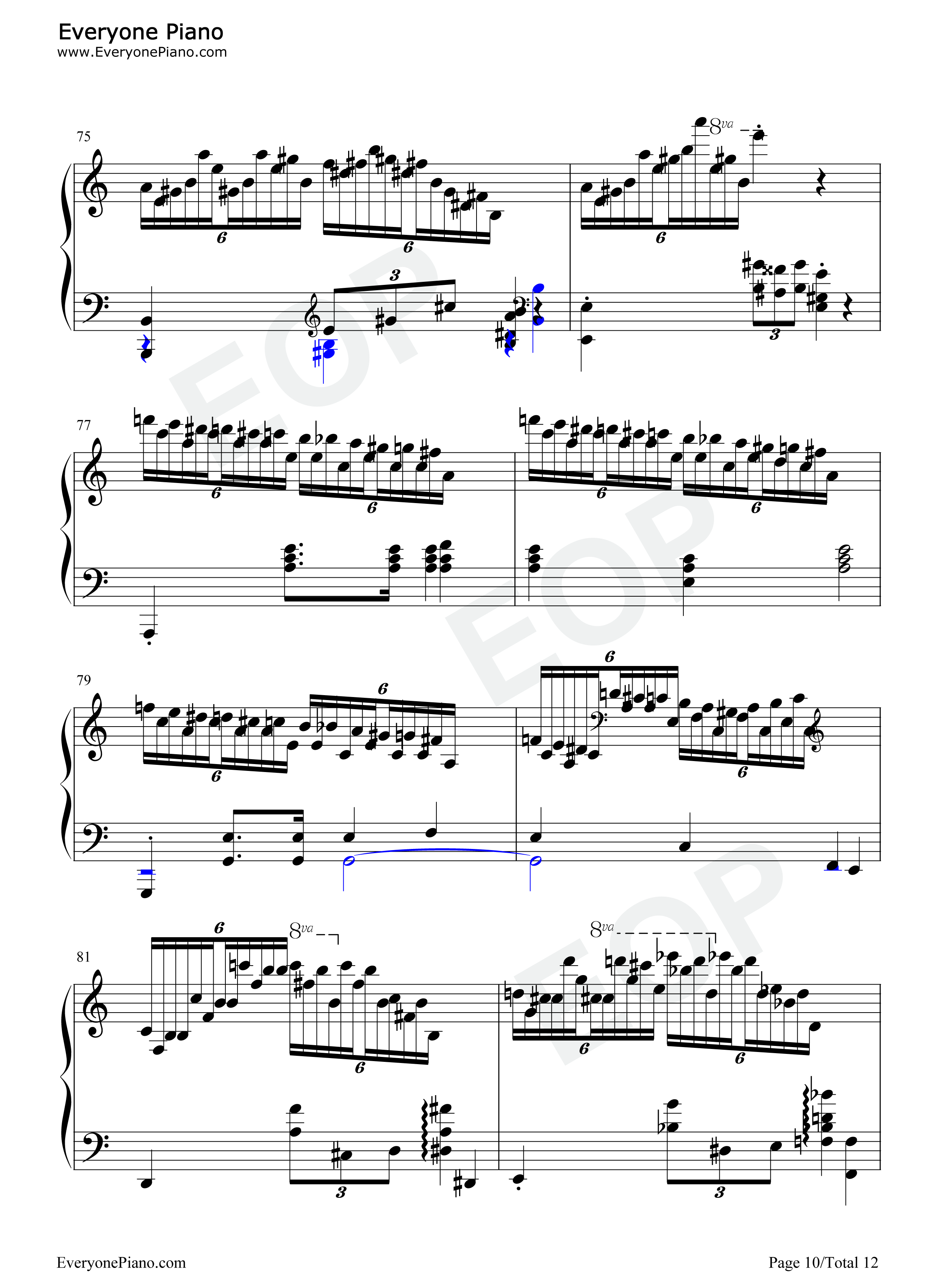 冬风练习曲钢琴谱-肖邦10